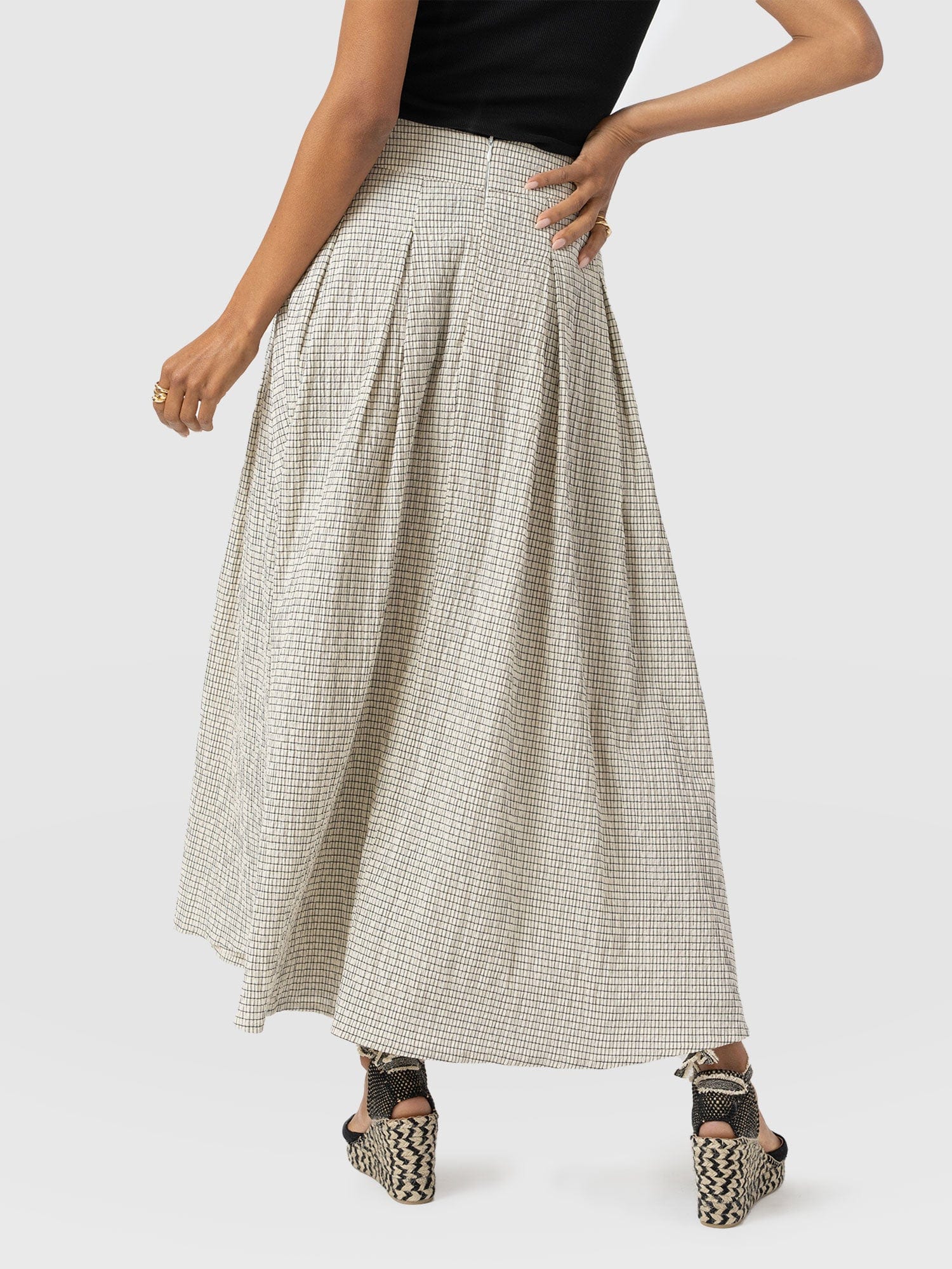 Eliza Pleated Skirt - Gingham - Image 6