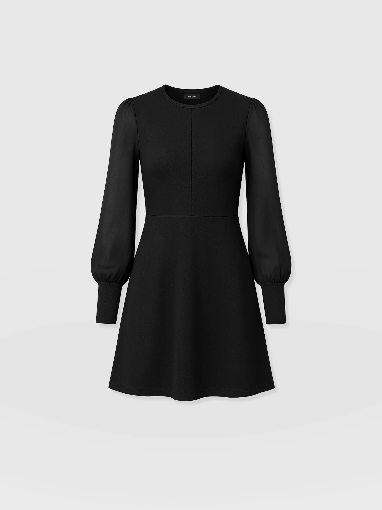 Ella Fit & Flare Dress - Black - Image 7
