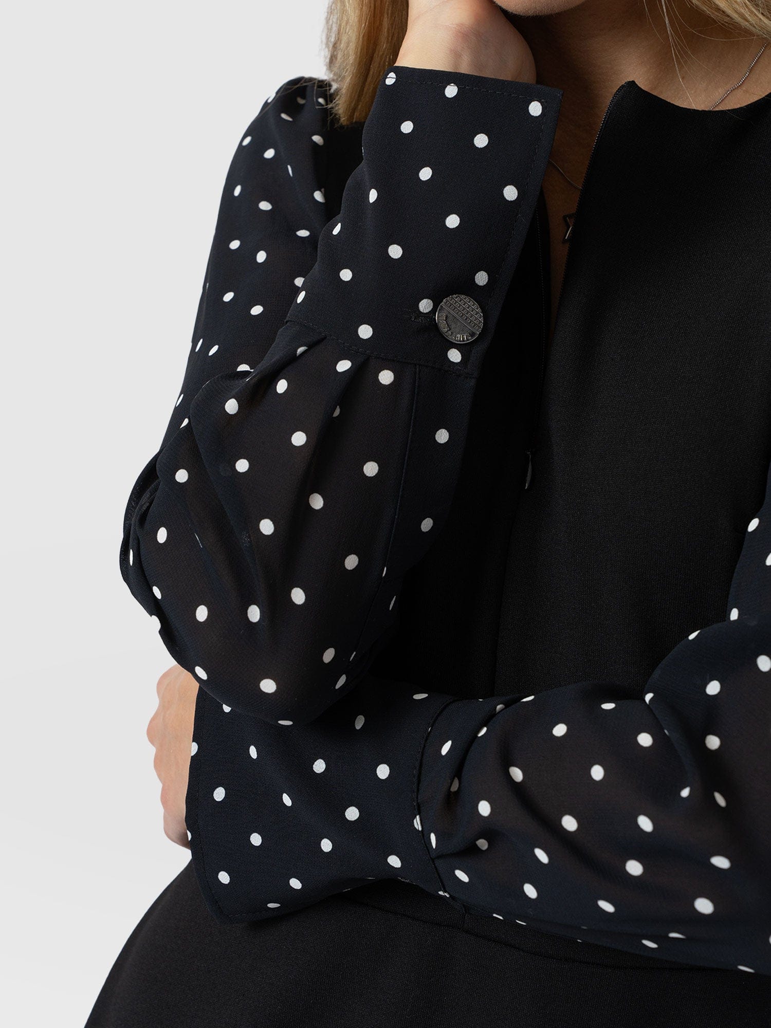 Ella Fit & Flare Dress - Black Polka Dot - Image 4