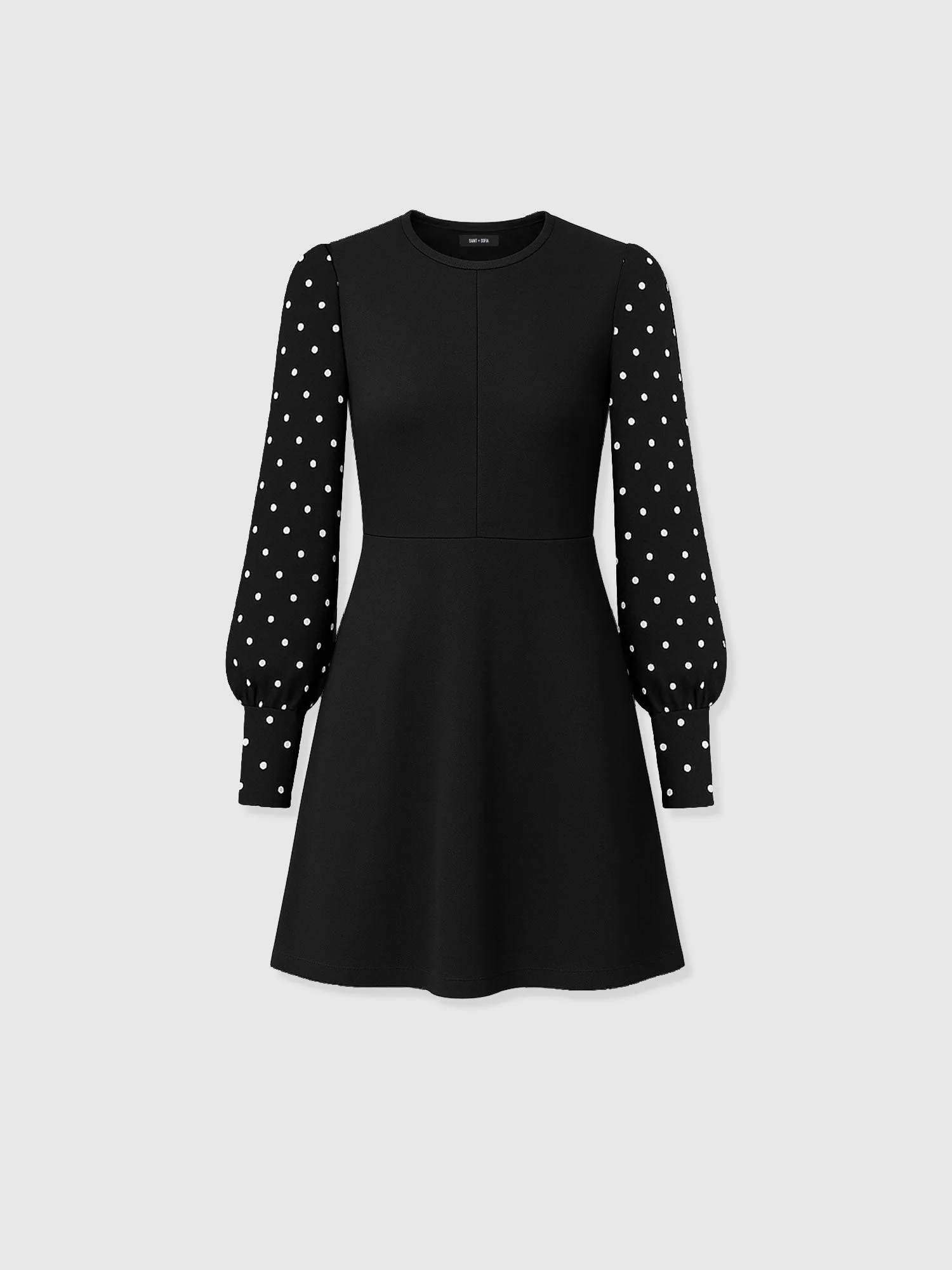 Ella Fit & Flare Dress - Black Polka Dot - Image 7
