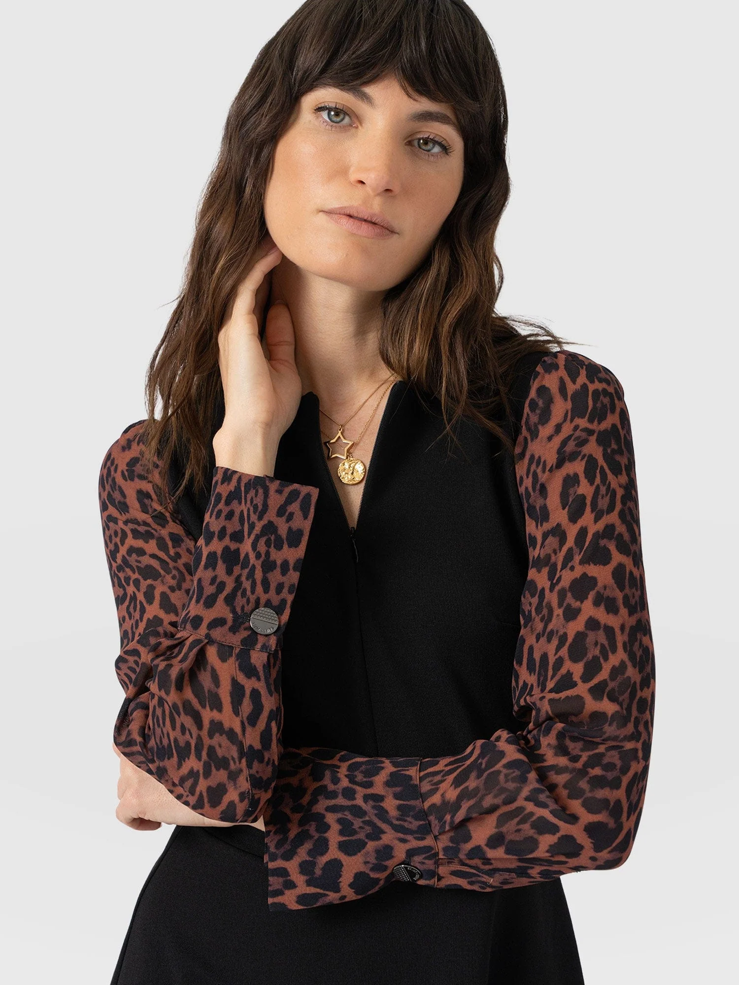 Ella Fit & Flare Dress - Brown Leopard - Image 4