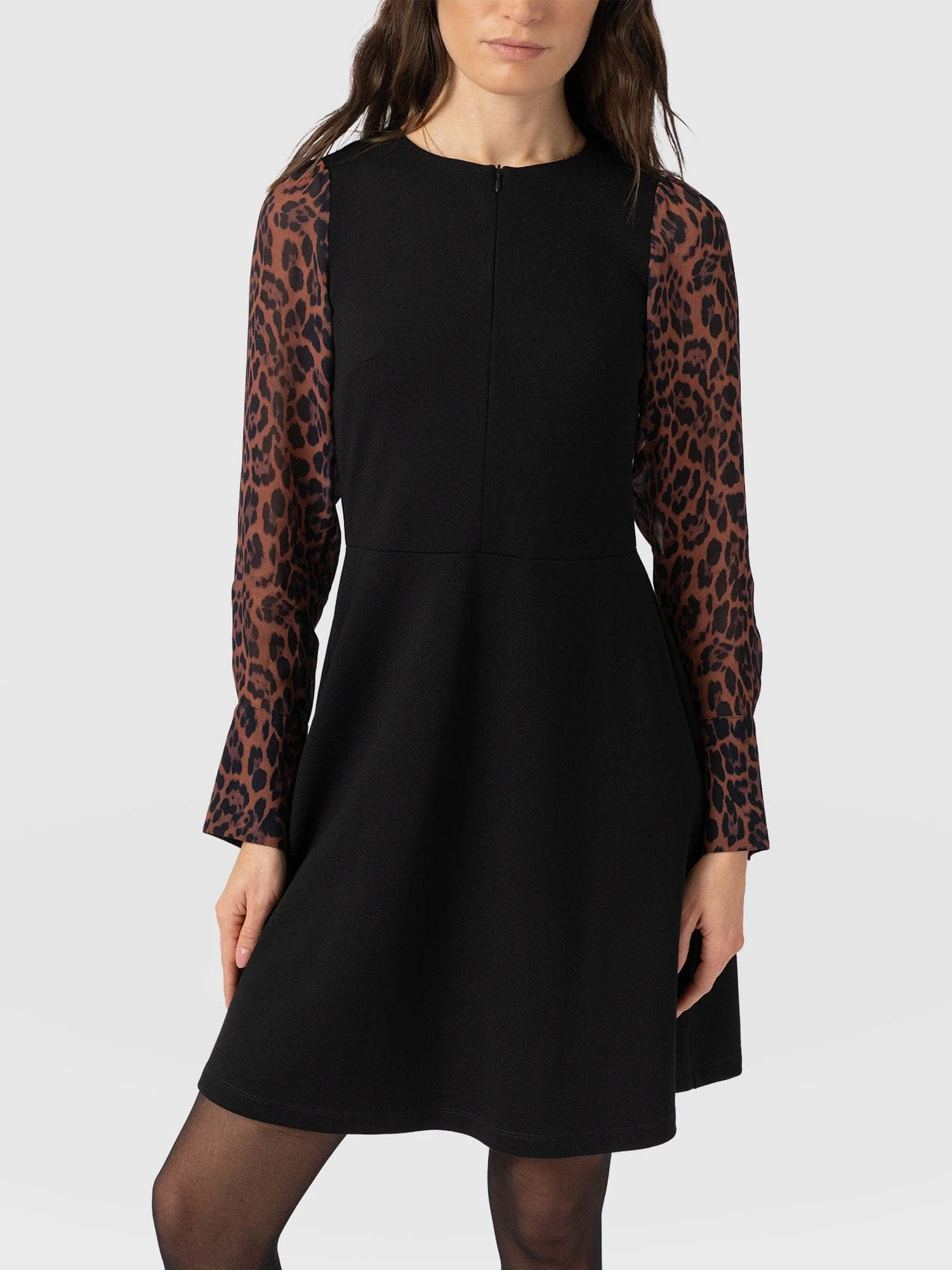 Ella Fit & Flare Dress - Brown Leopard - Image 5
