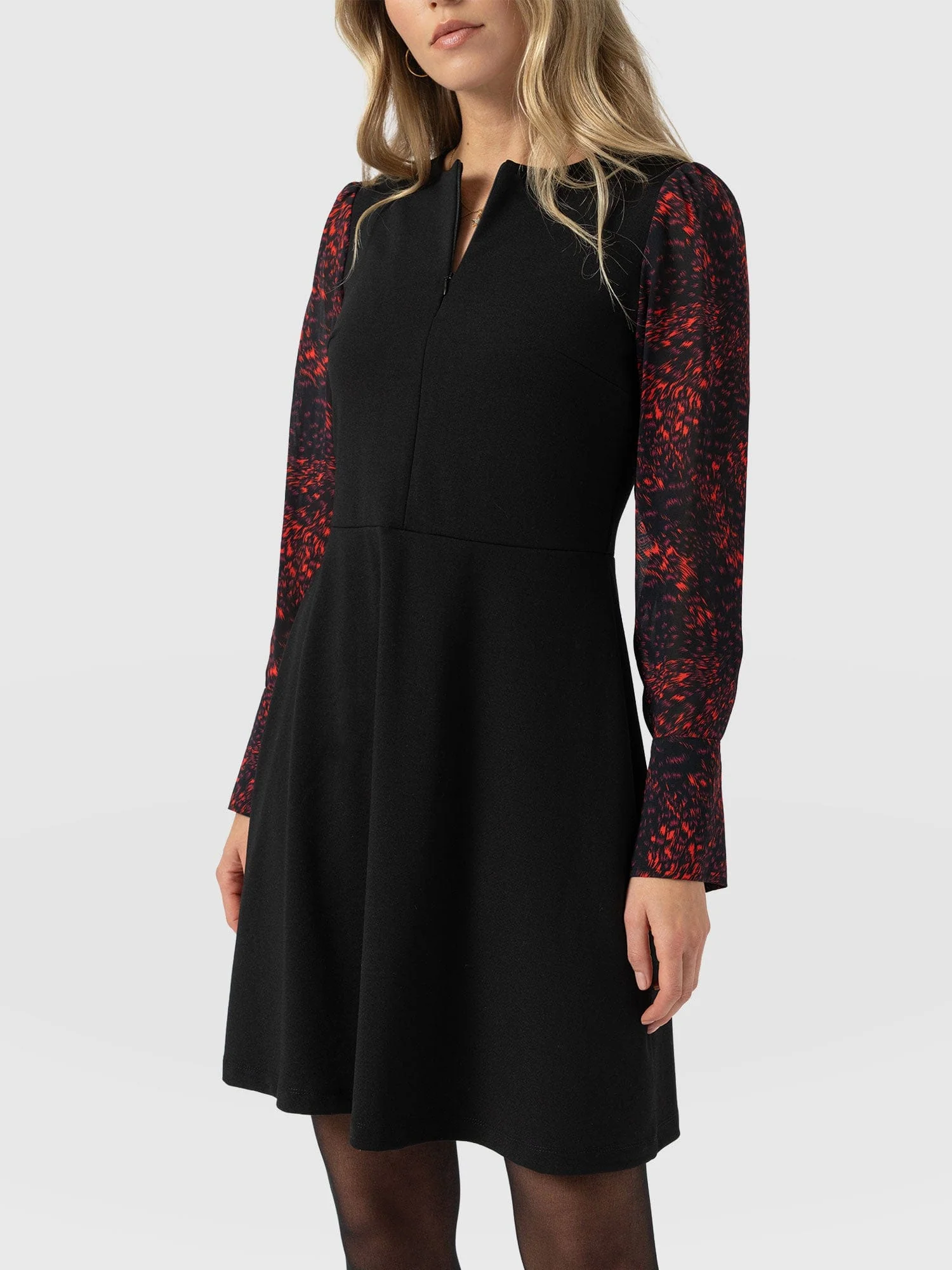 Ella Fit & Flare Dress - Red Fade Spot - Image 4