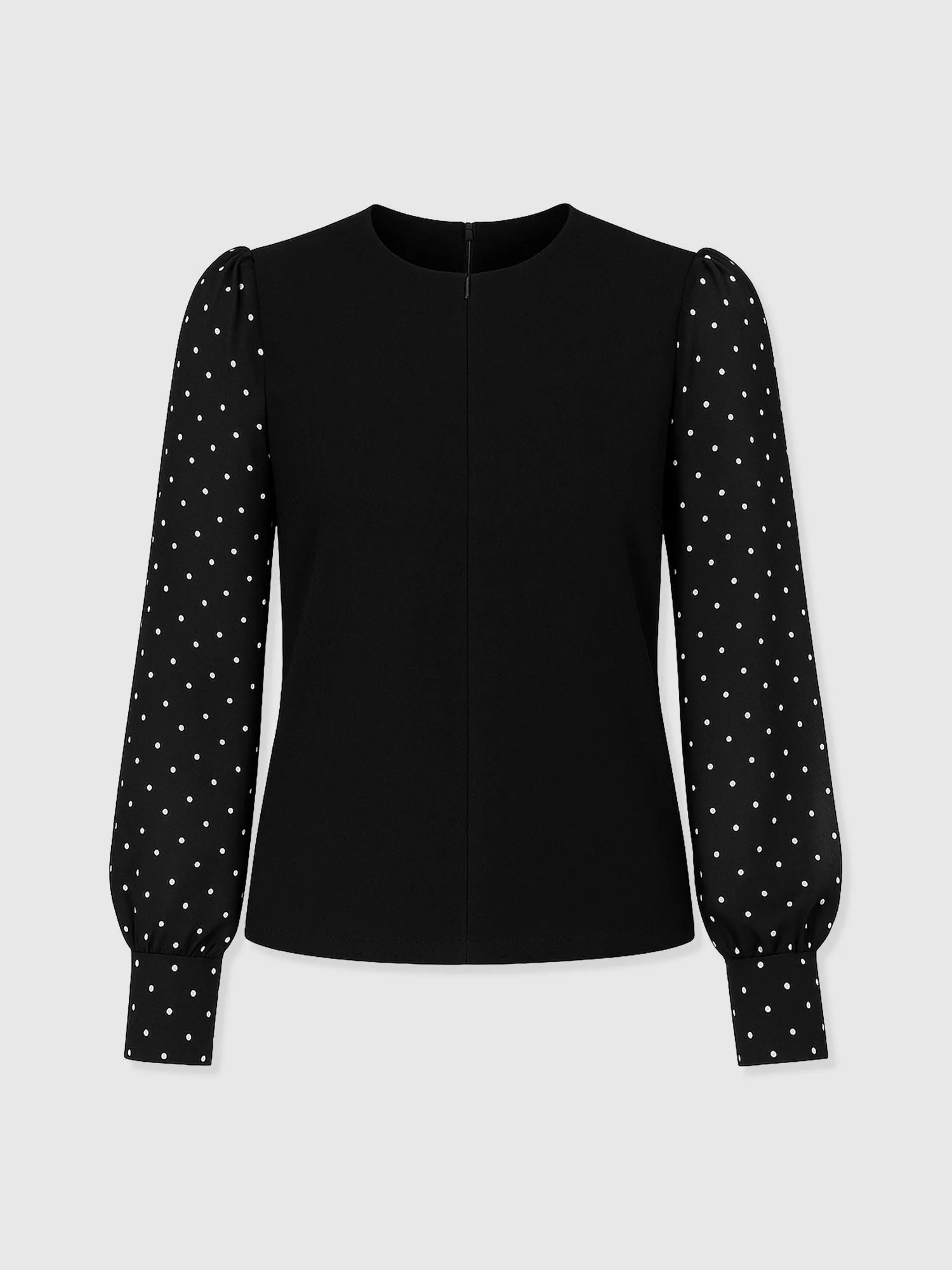 Ella Zip Up Top - Black Polka Dot - Image 7
