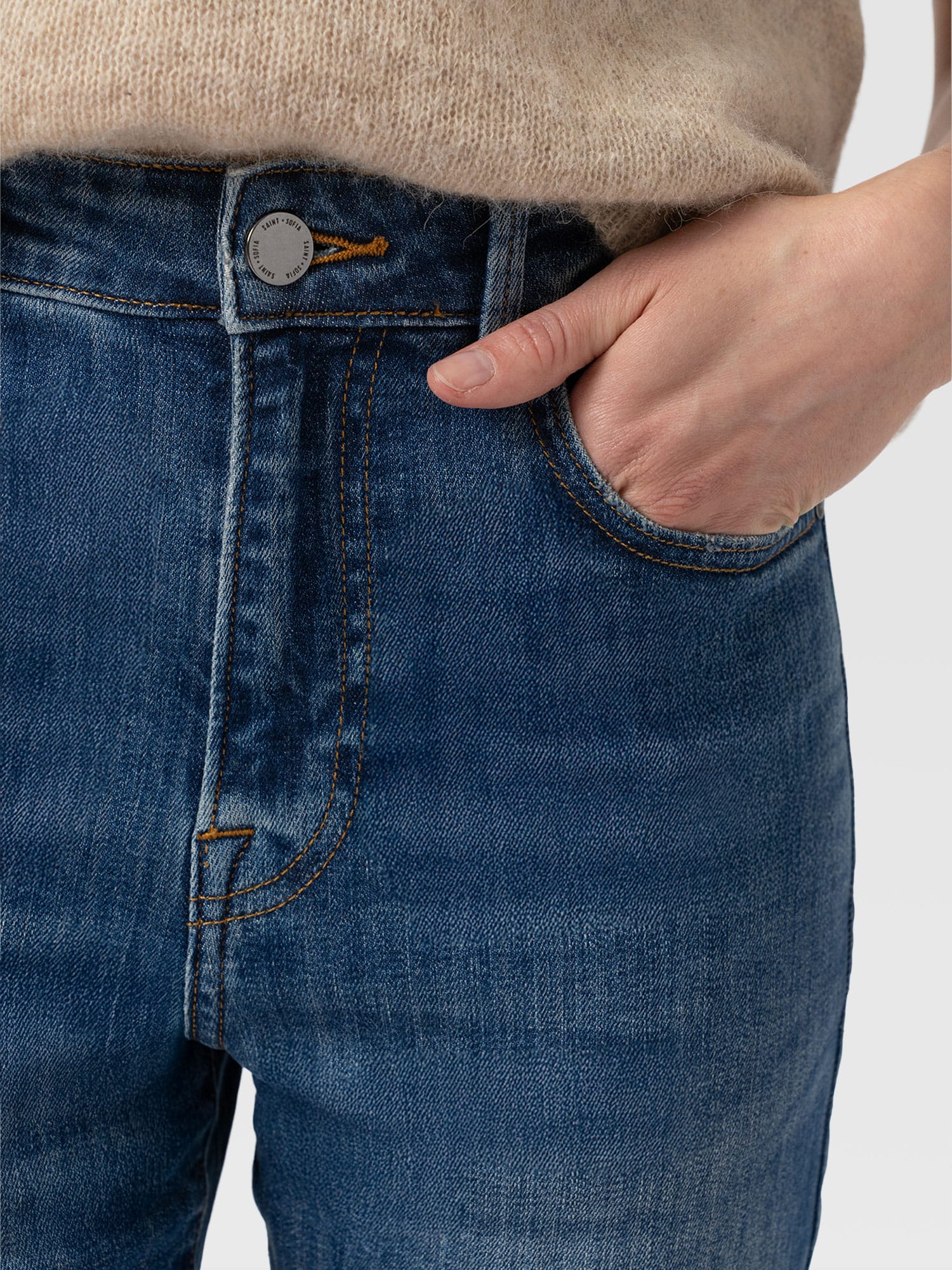 Emma Straight Leg Jean - Mid Blue - Image 5