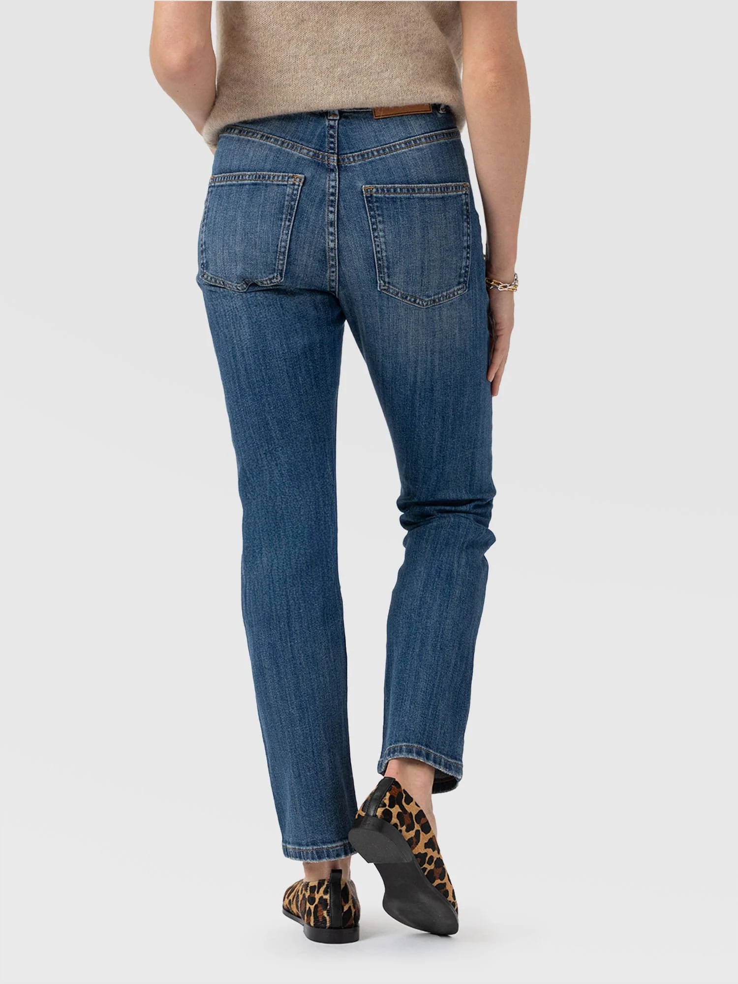 Emma Straight Leg Jean - Mid Blue - Image 6