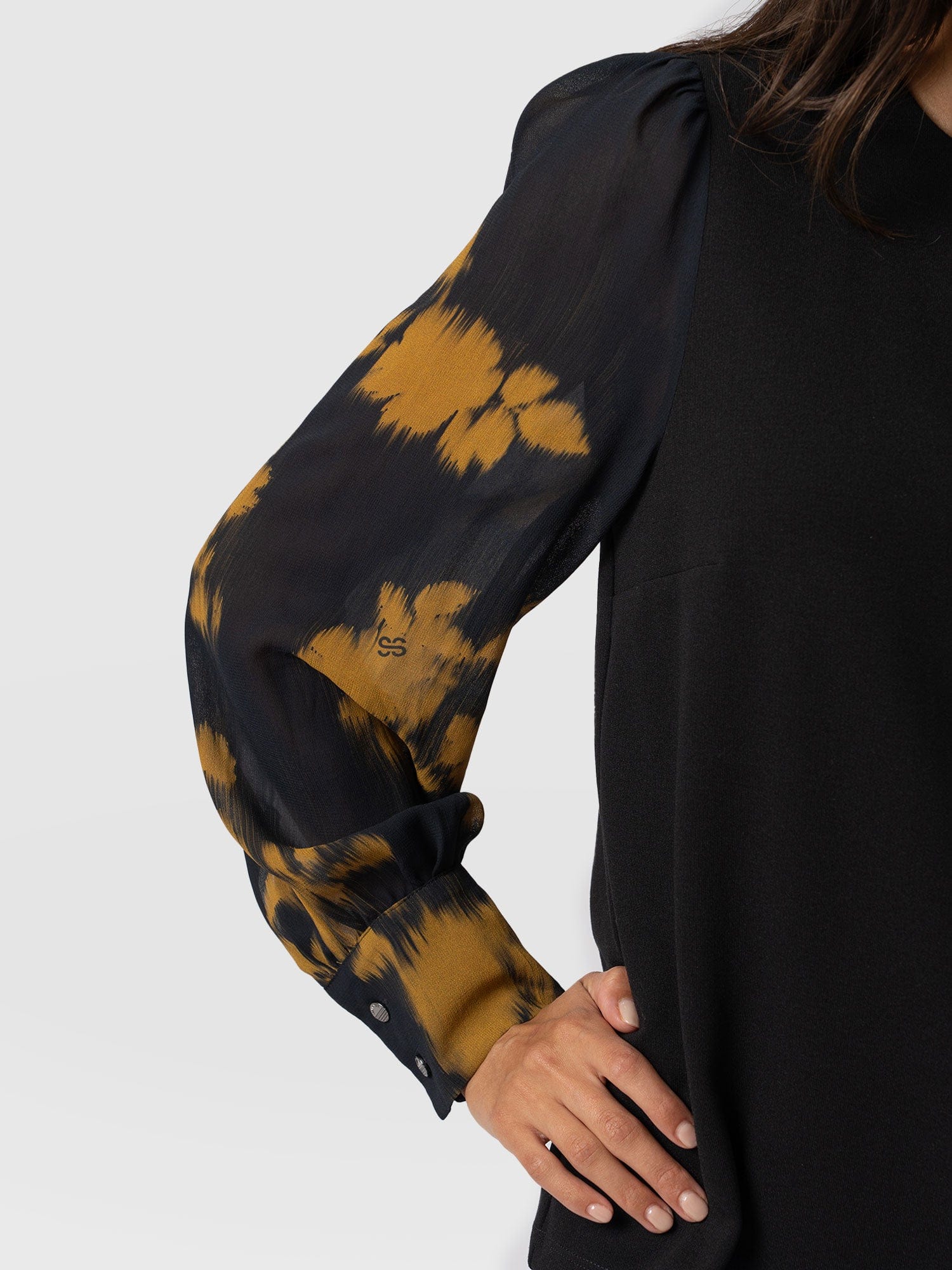 Esme Zip Up Top - Yellow Fade Floral - Image 5