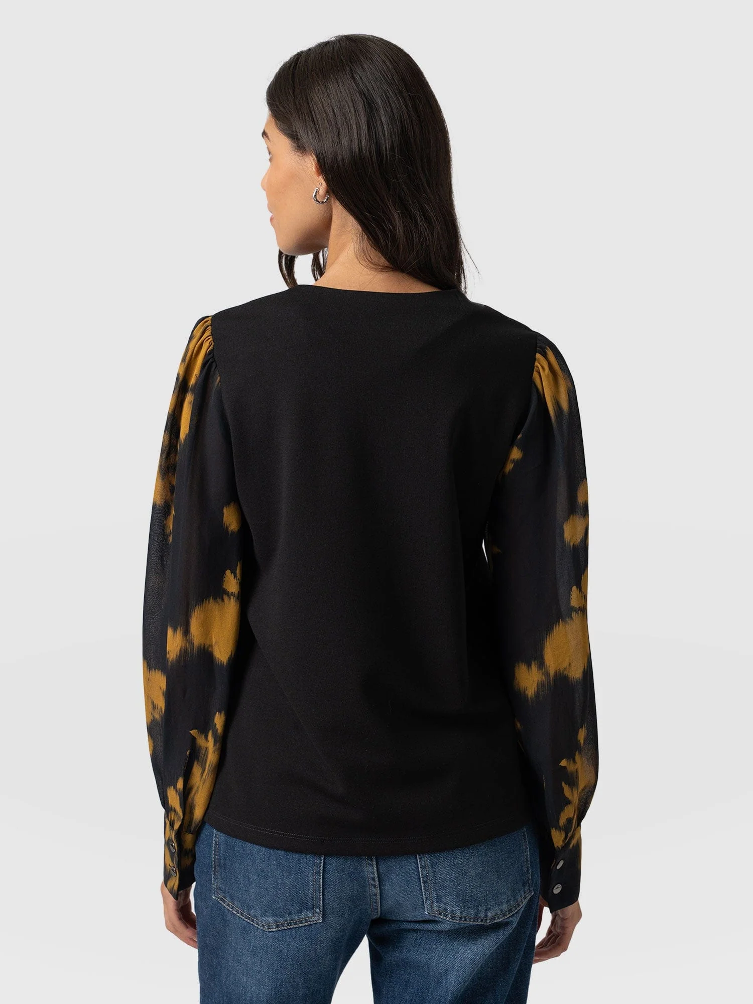 Esme Zip Up Top - Yellow Fade Floral - Image 6