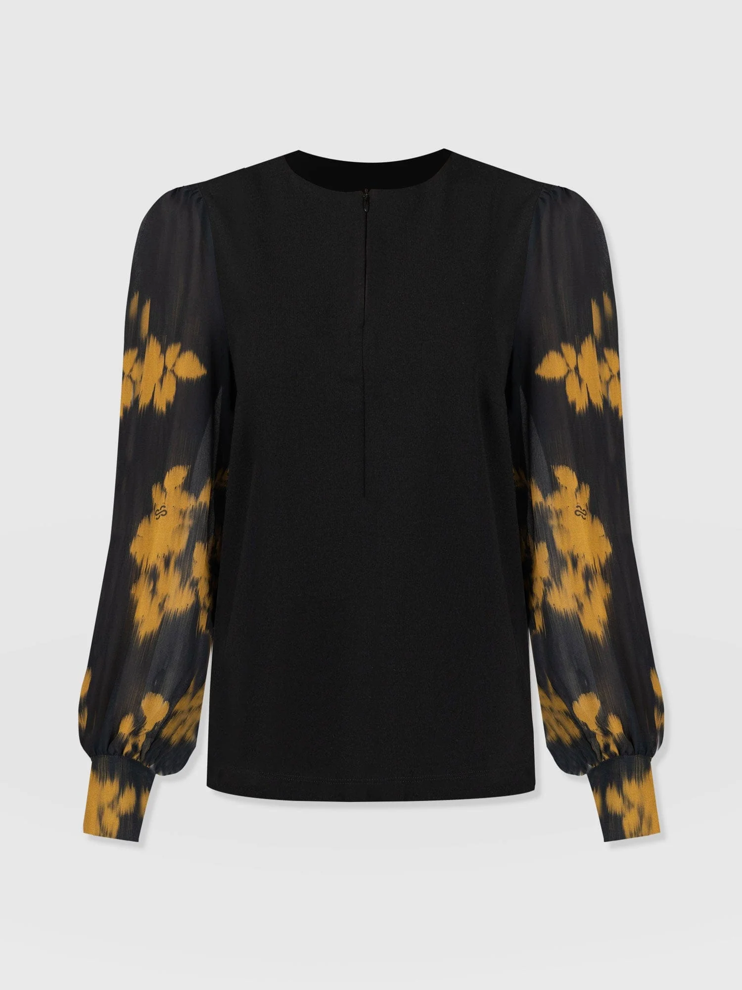 Esme Zip Up Top - Yellow Fade Floral - Image 7