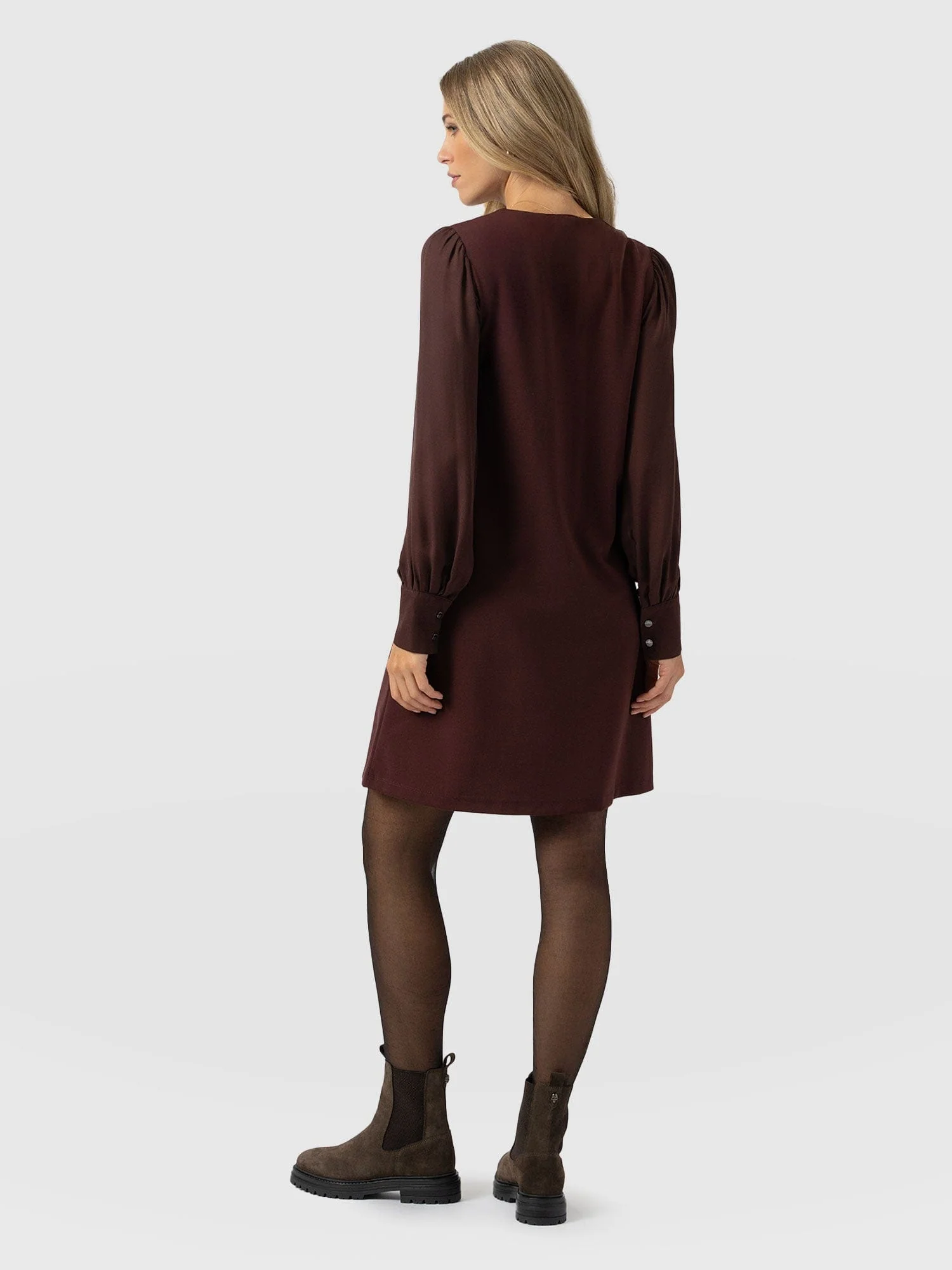 Esme Zip Up Dress - Maroon - Image 6
