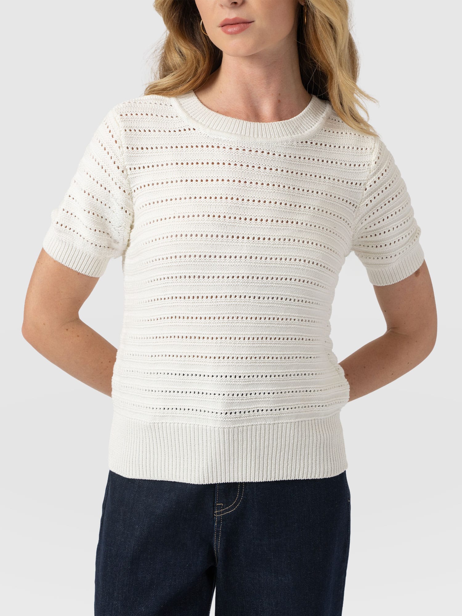Ester Short Sleeve Knit - Cream - Image 4