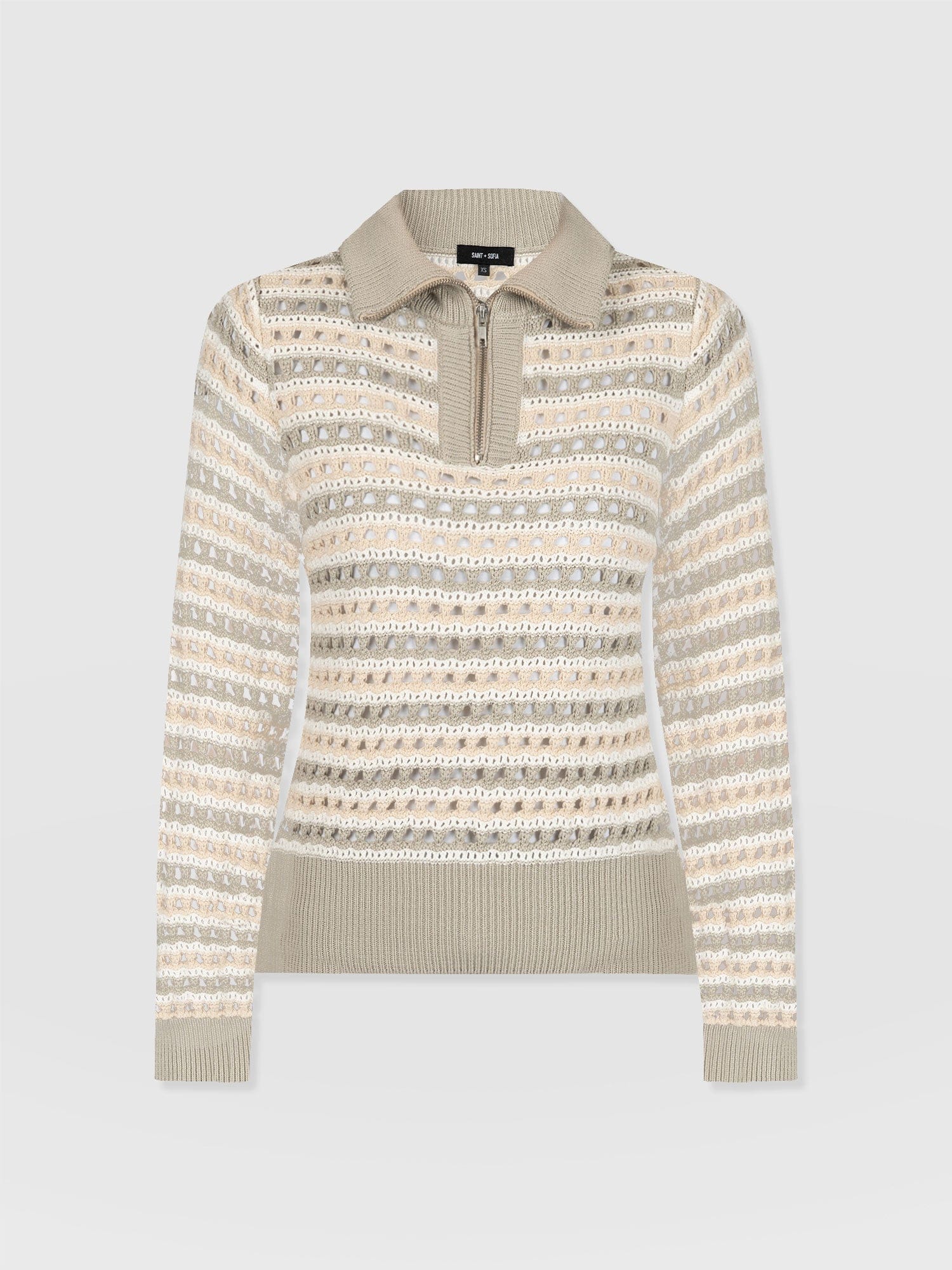 Ester Quarter Zip Knit - Beige - Image 7