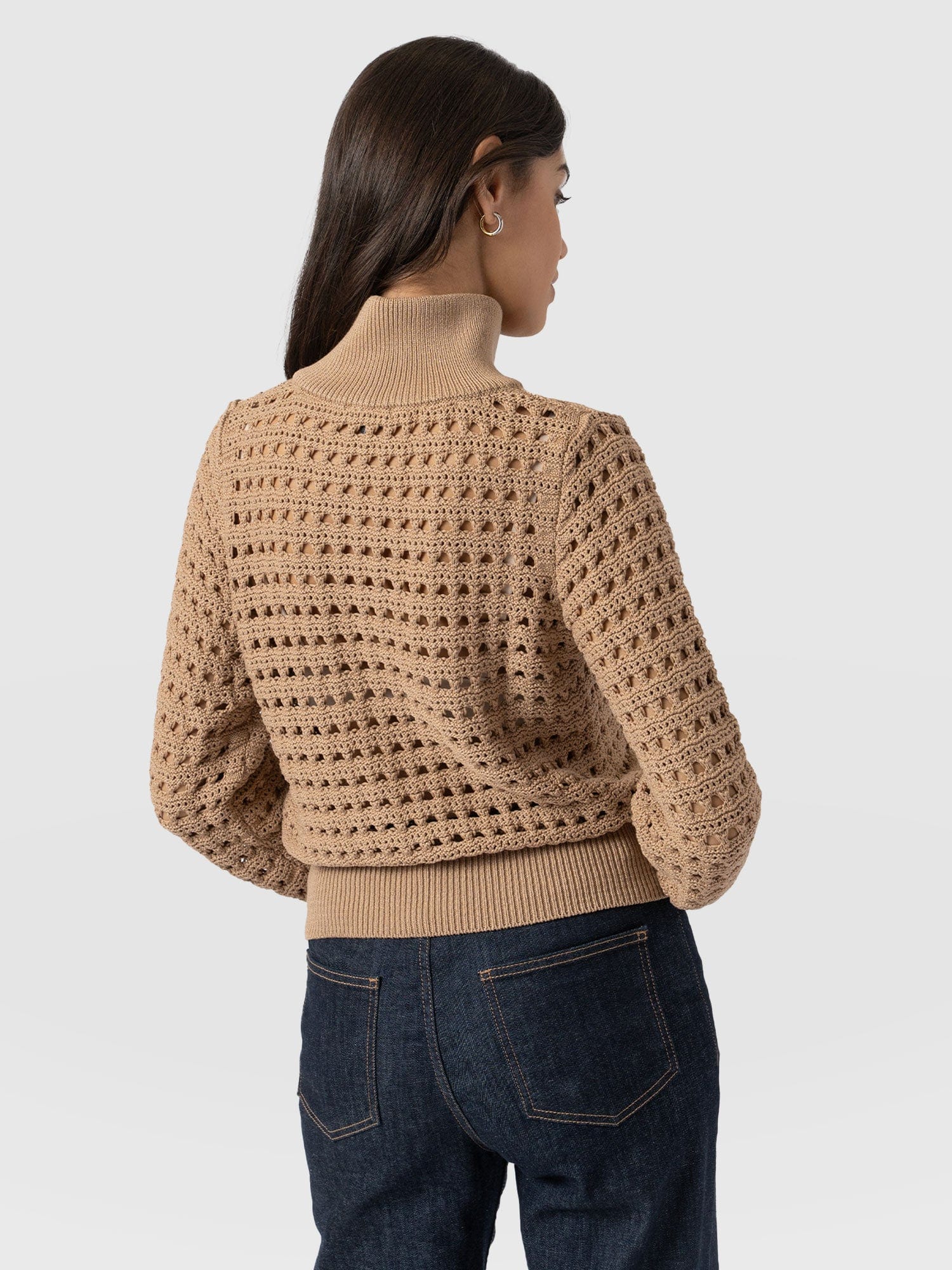Ester Quarter Zip Knit - Camel - Image 6