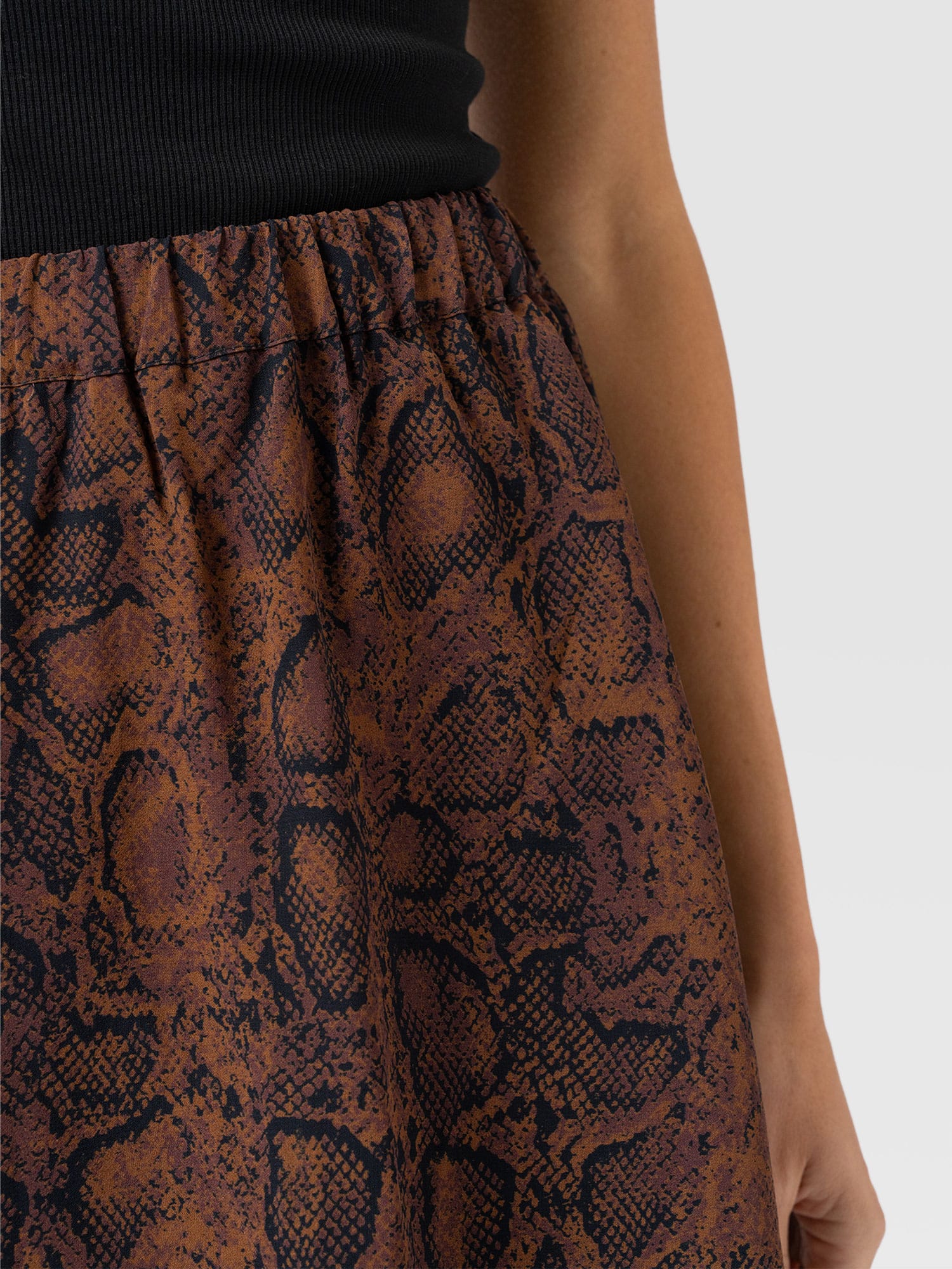 Etta Mini Layered Skirt - Brown Snake - Image 5