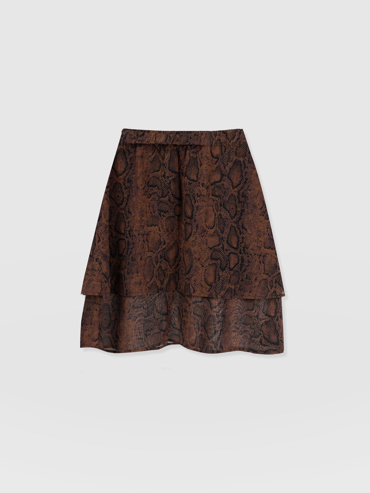 Etta Mini Layered Skirt - Brown Snake - Image 7