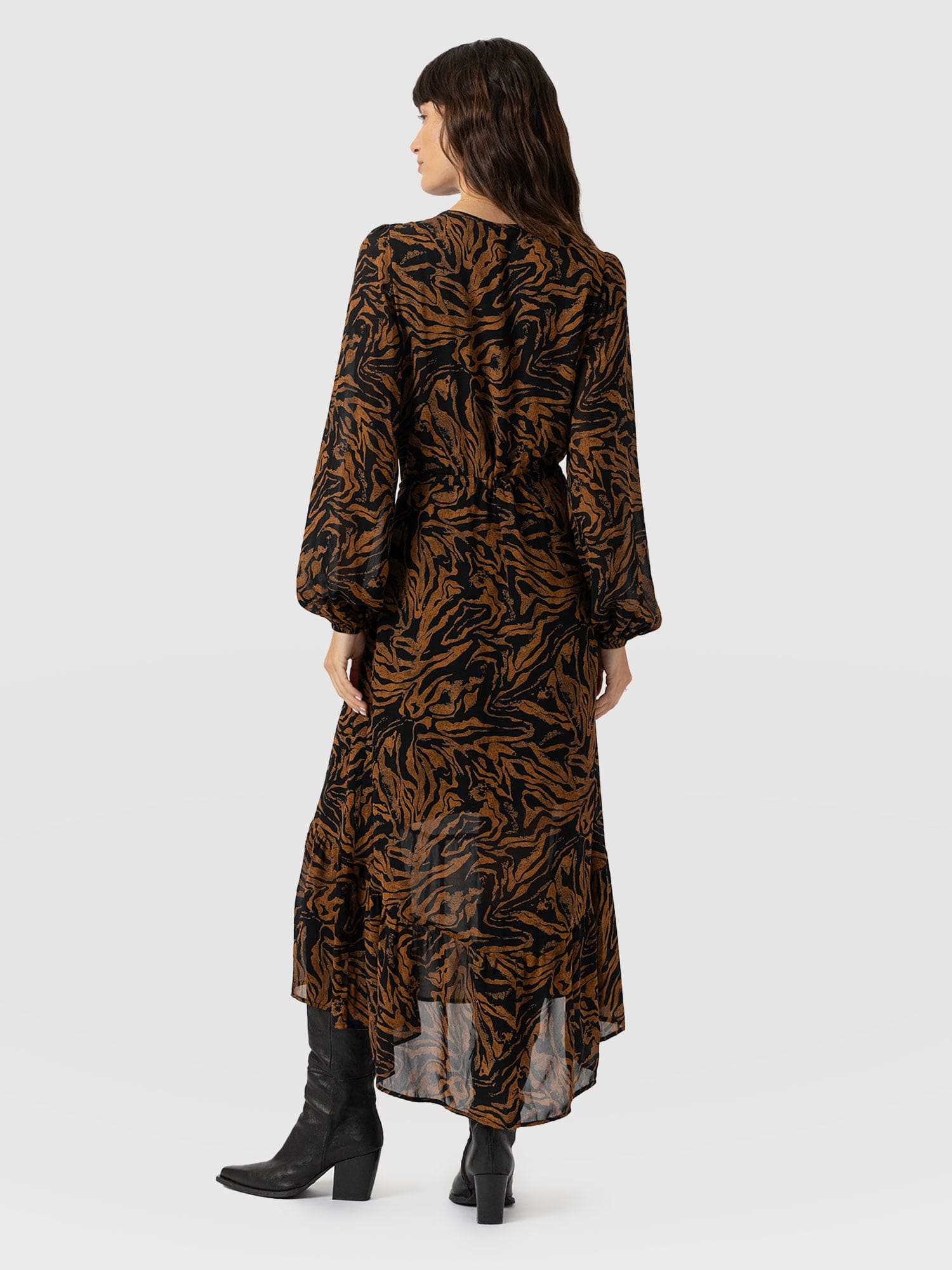 Evelyn High Low Dress - Brown Zebra - Image 6