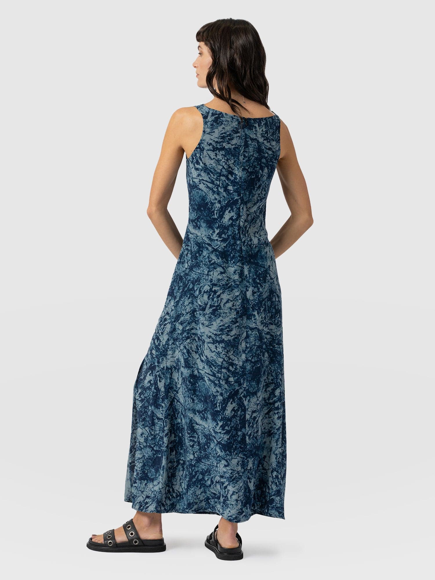 Faye Cowl Neck Dress - Blue Marble - Image 6