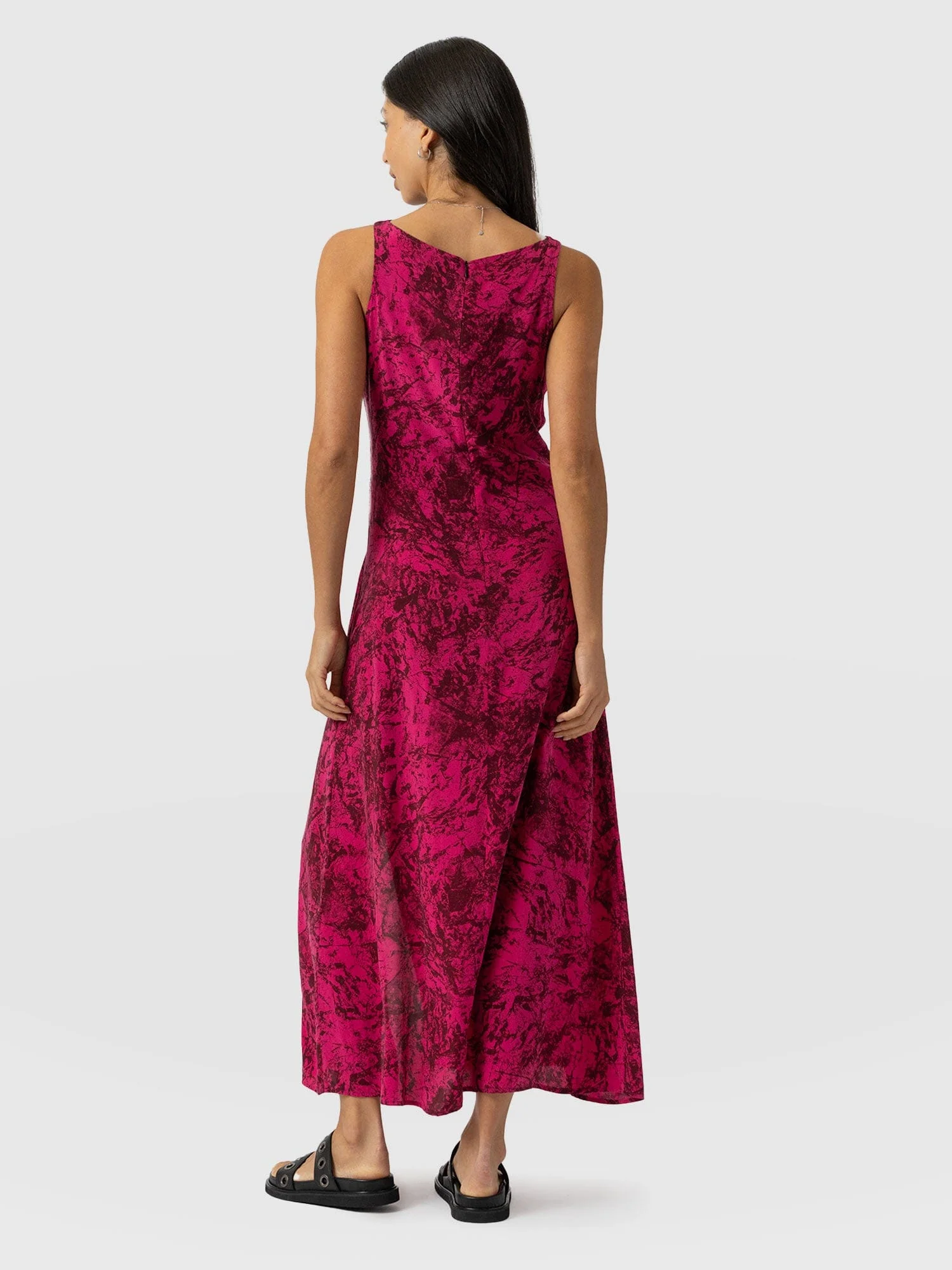 Faye Cowl Neck Dress - Pink Marble - Image 6