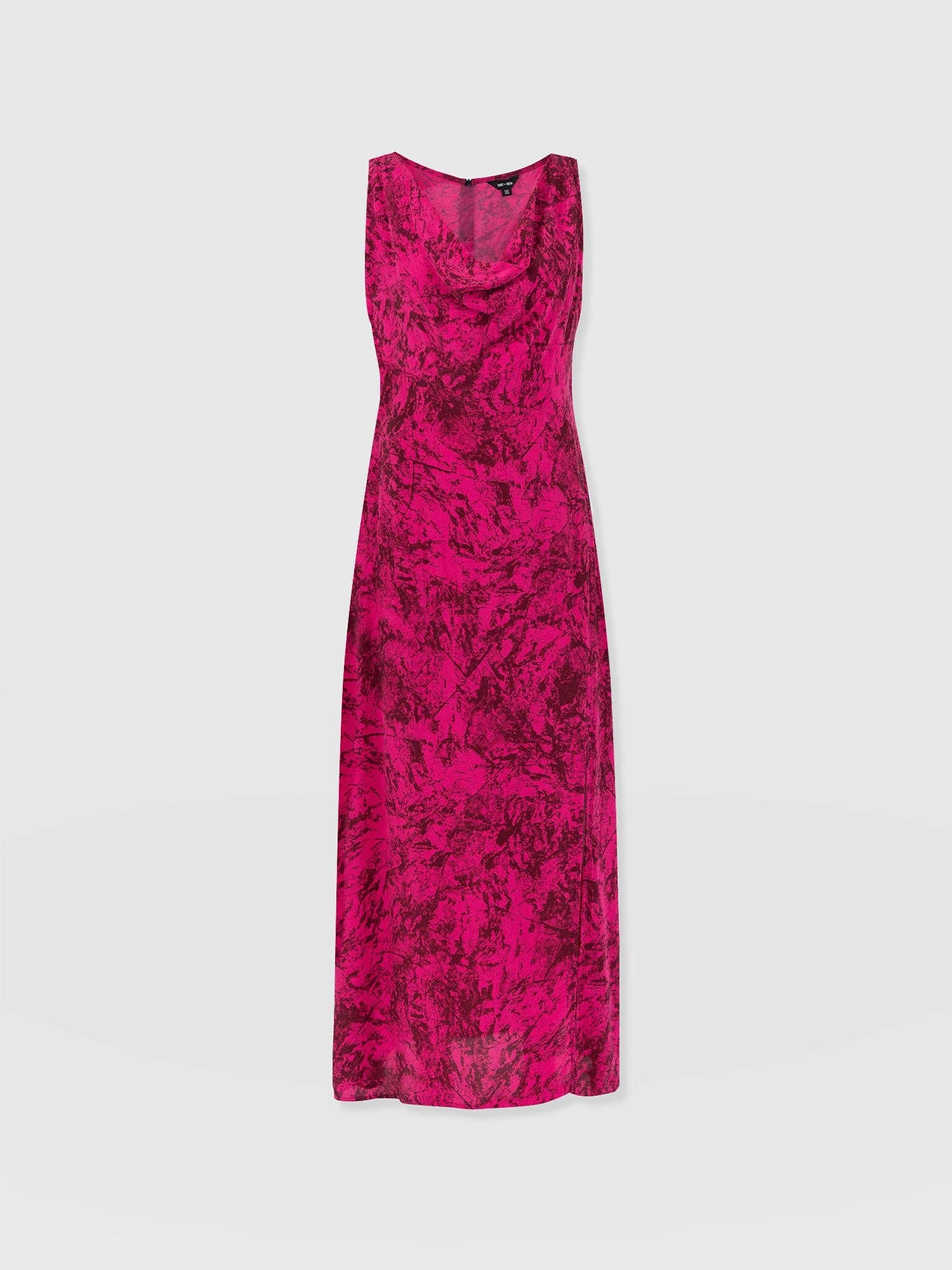 Faye Cowl Neck Dress - Pink Marble - Image 7