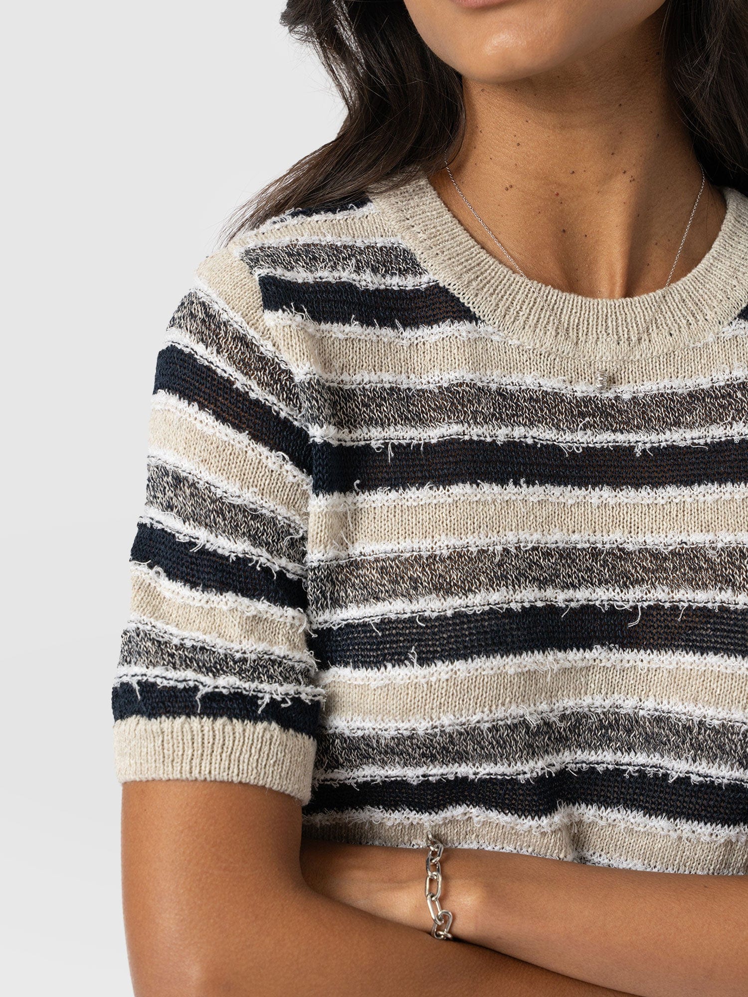 Fearne Knit Tee - Blue Stripe - Image 5