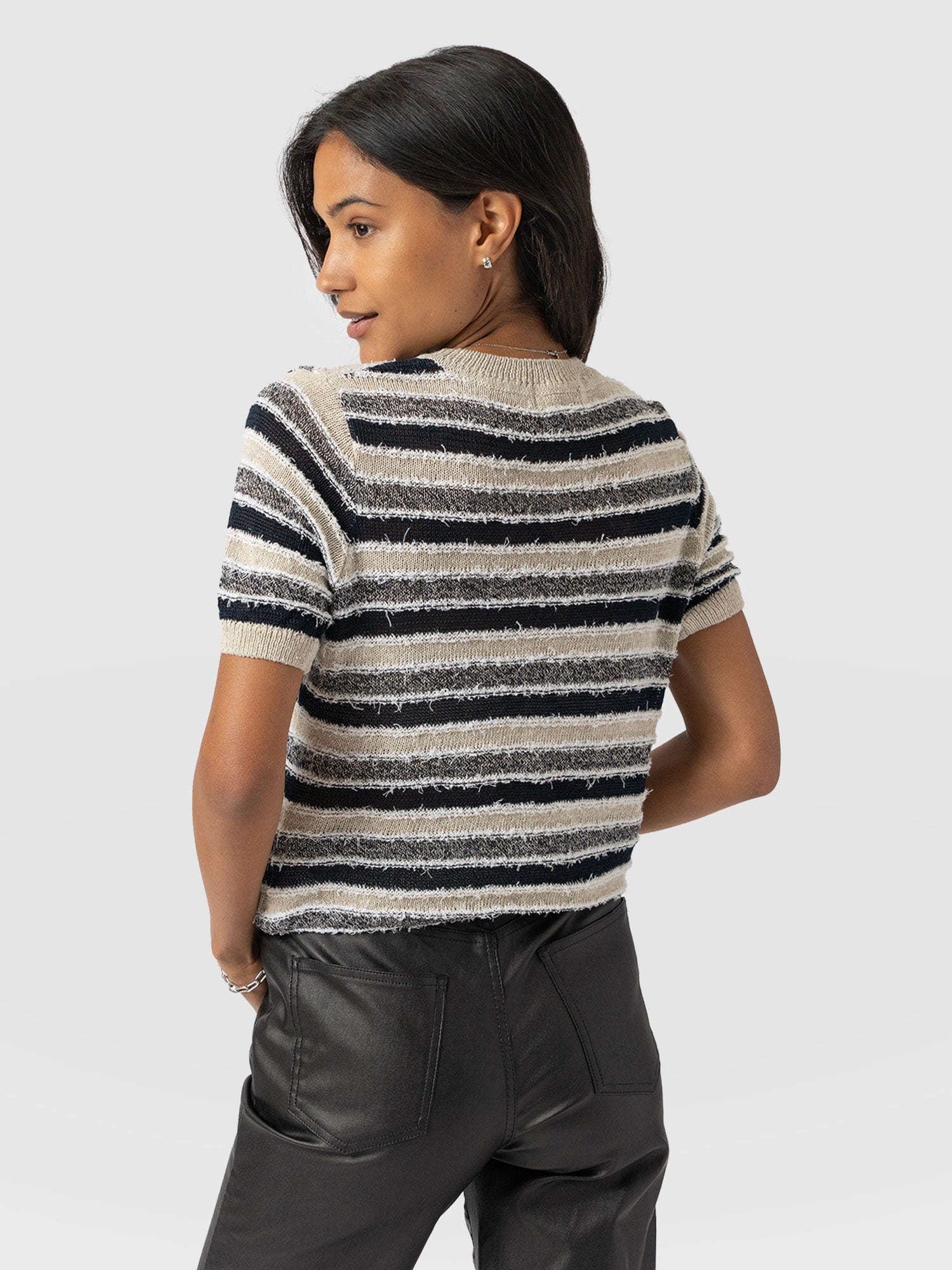 Fearne Knit Tee - Blue Stripe - Image 6