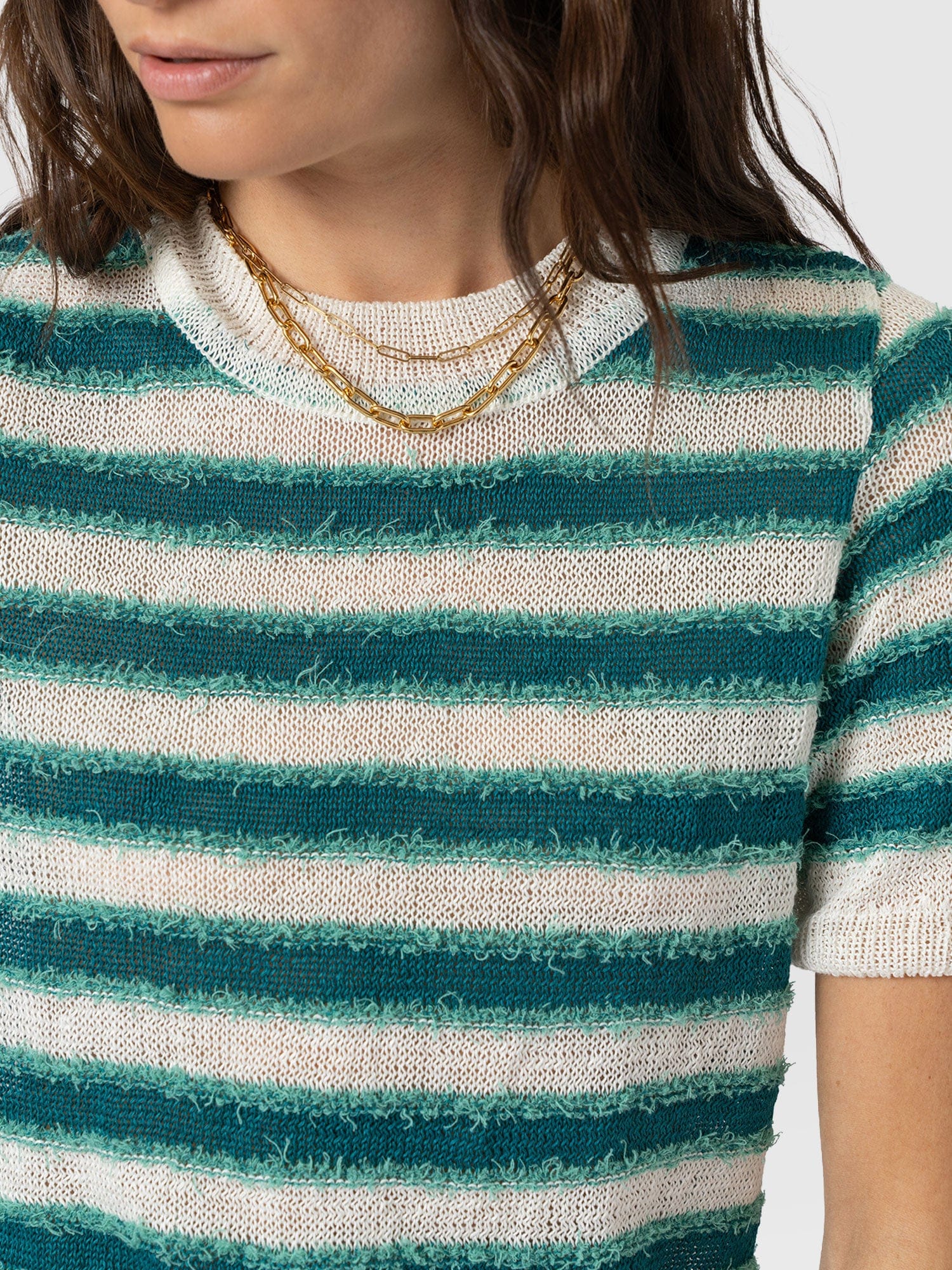 Fearne Knit Tee - Mint Stripe - Image 4