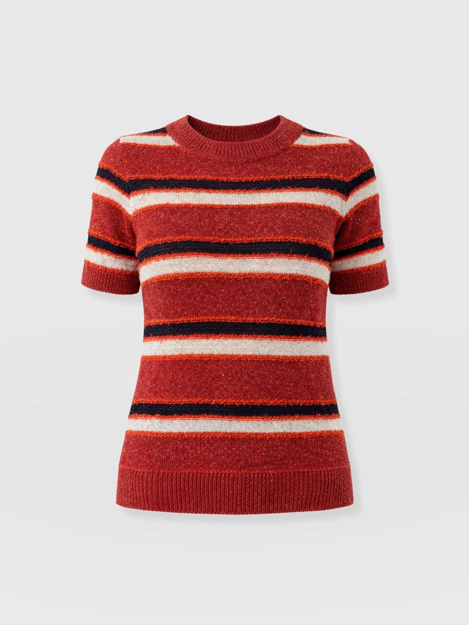 Fearne Knit Tee - Red Stripe - Image 7