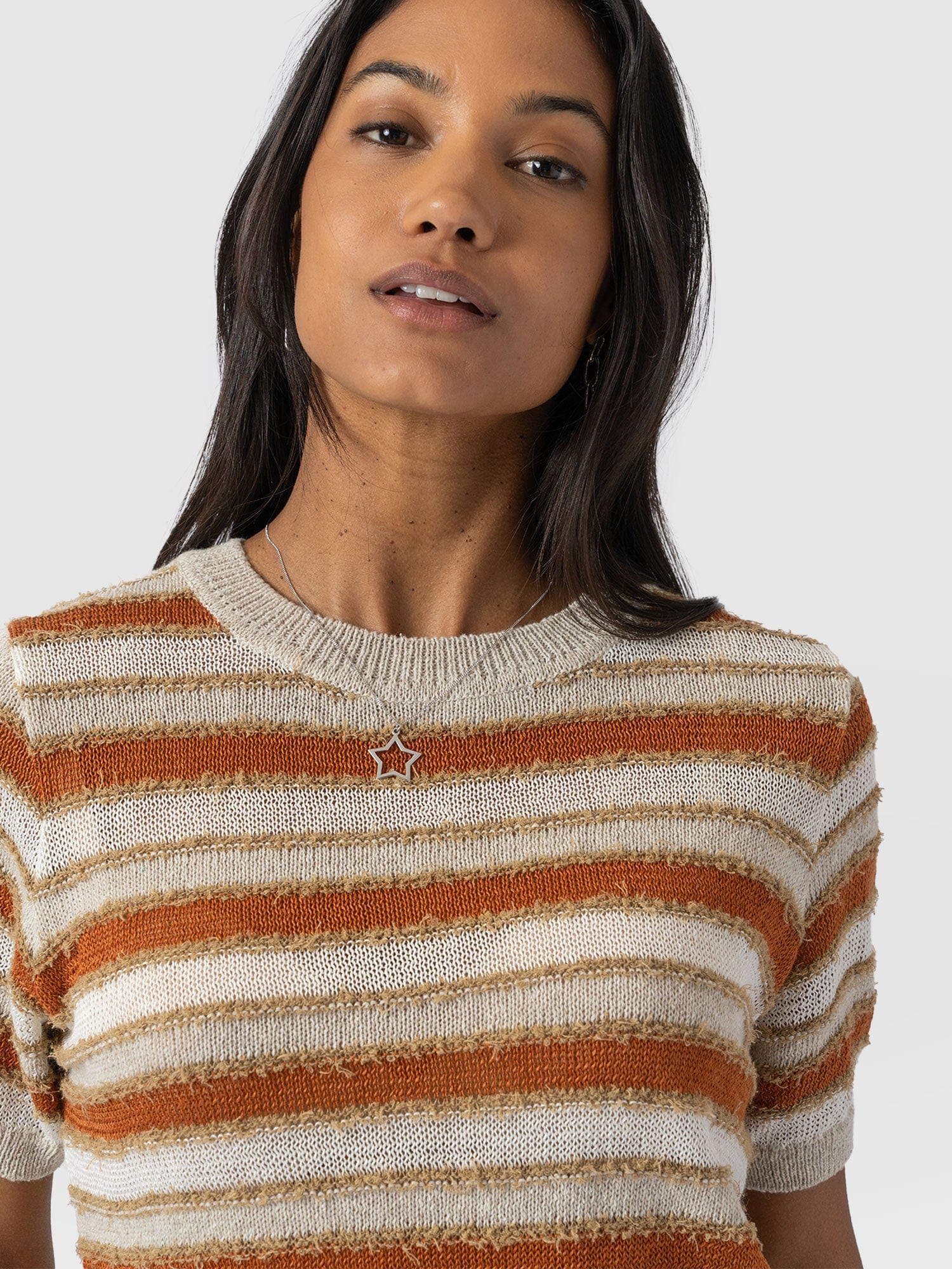 Fearne Knit Tee - Rust Stripe - Image 5