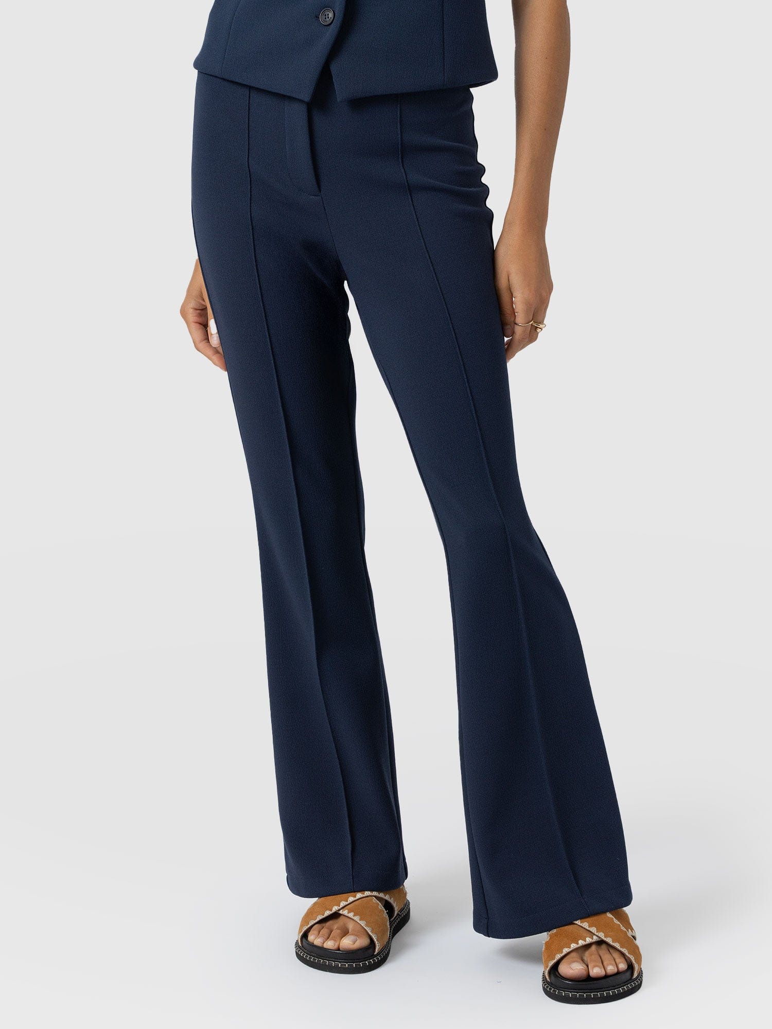 Freya Flared Trouser - Navy - Image 3