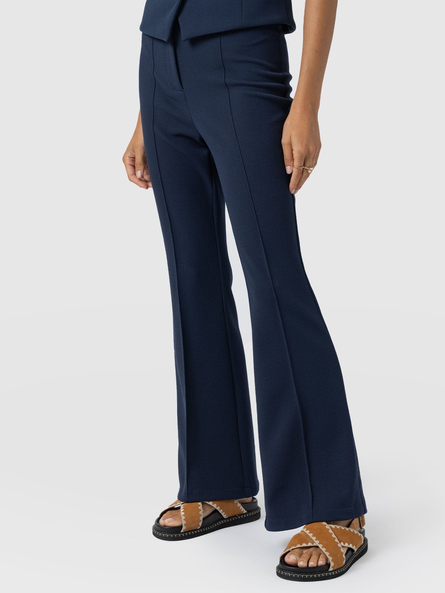 Freya Flared Trouser - Navy - Image 4