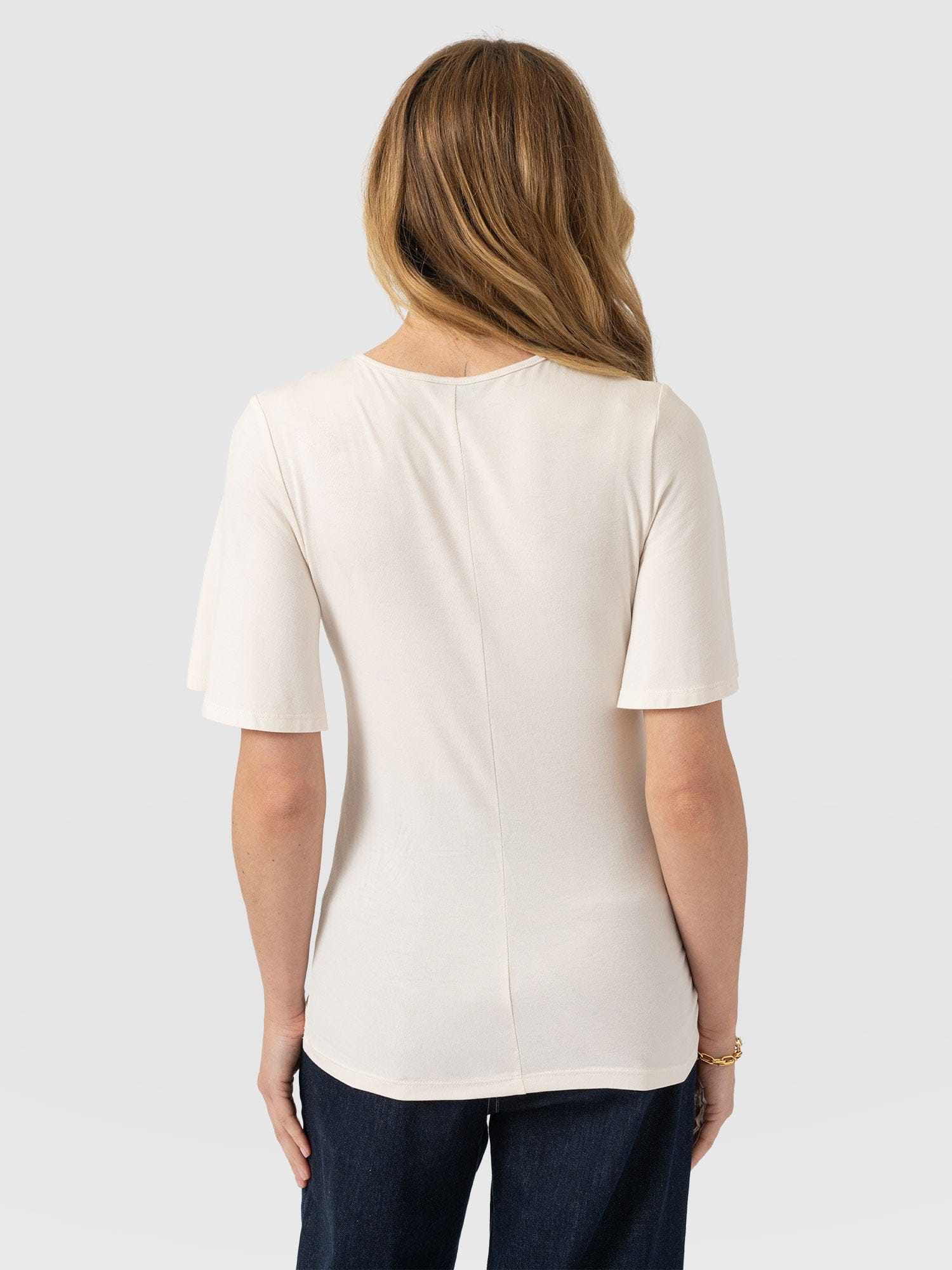 Freya Tie Tee - Cream - Image 6