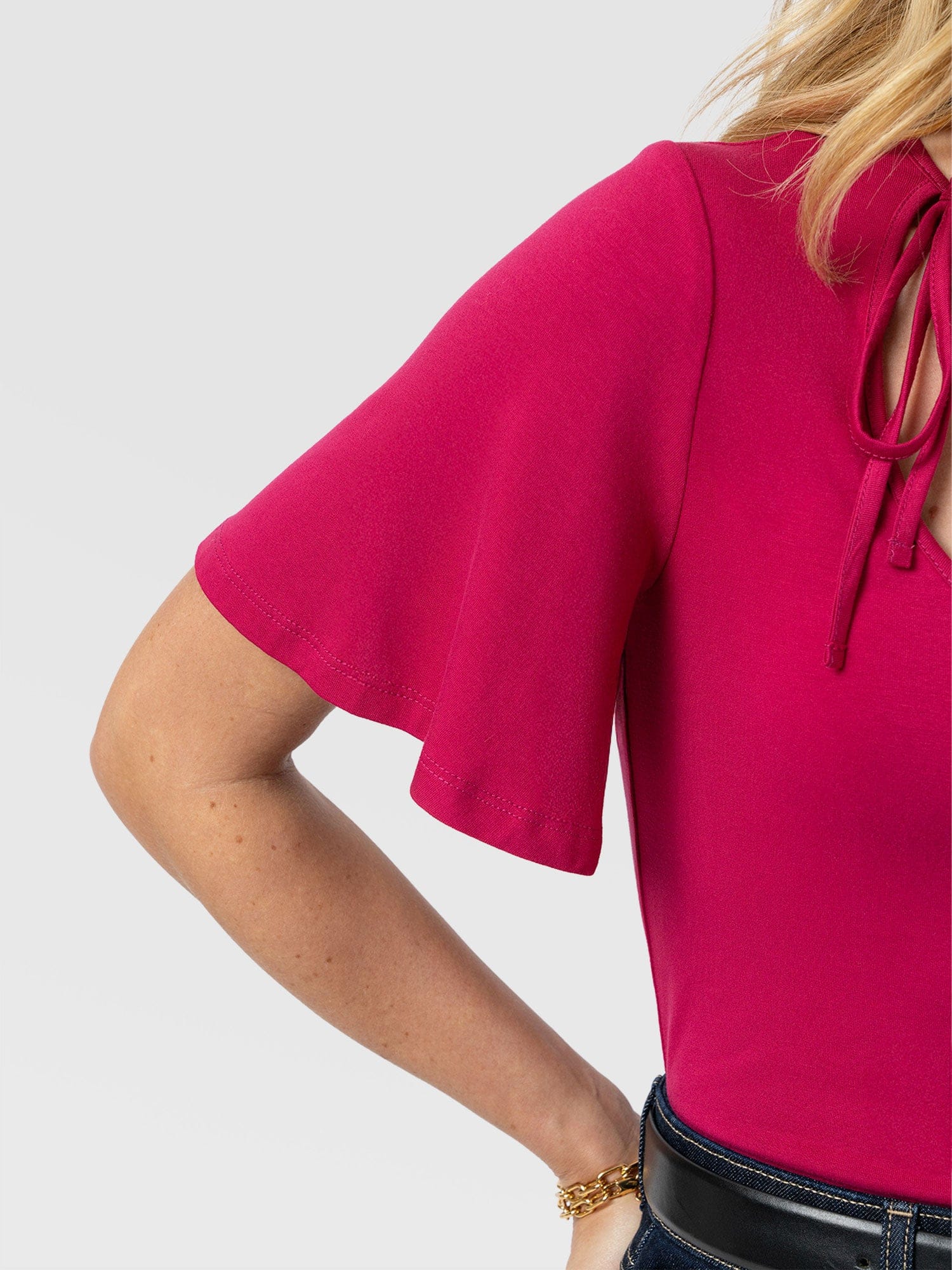 Freya Tie Tee - Fuchsia Pink - Image 5