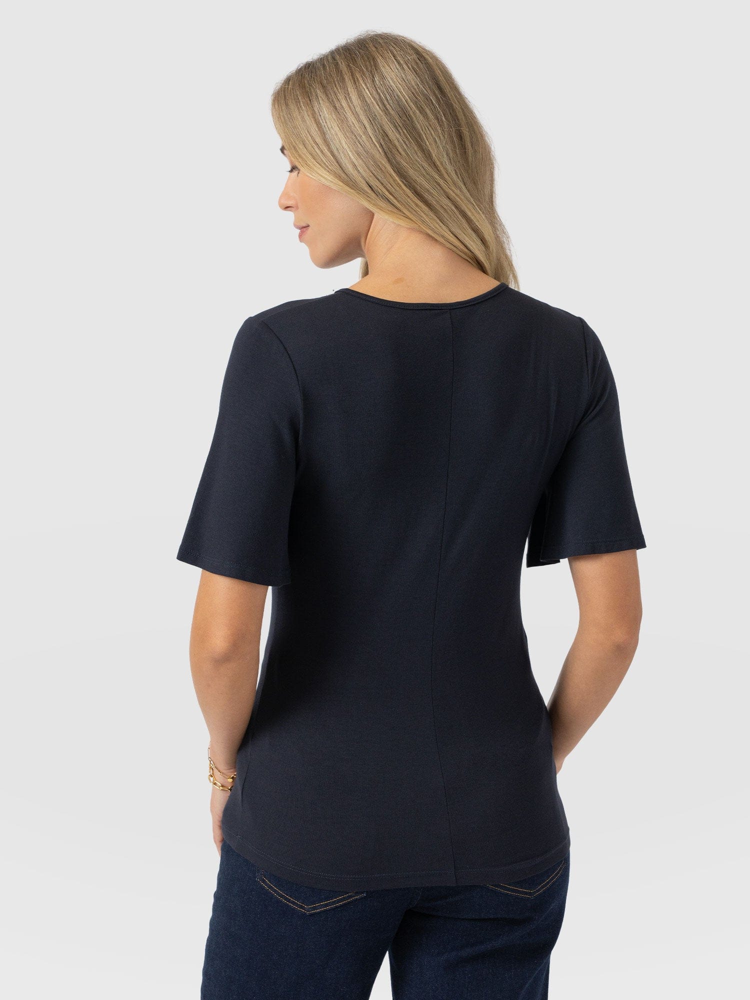 Freya Tie Tee - Navy - Image 6