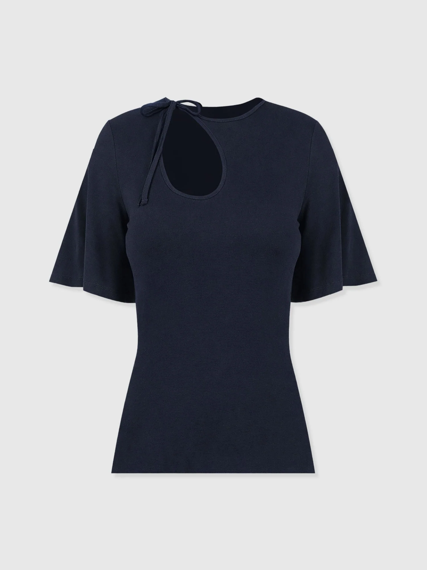Freya Tie Tee - Navy - Image 7