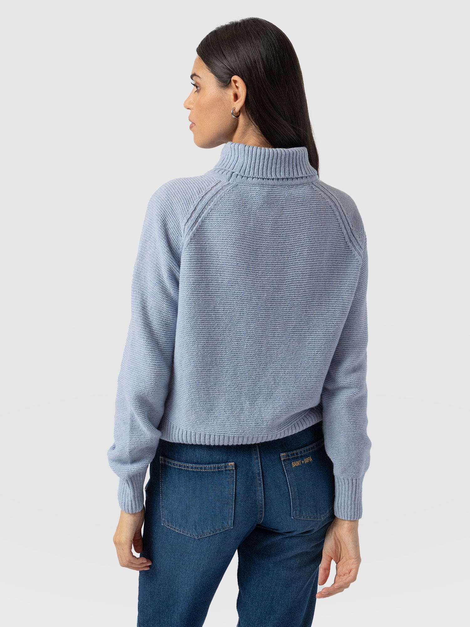 Glen Cable Knit Jumper - Pale Blue - Image 6