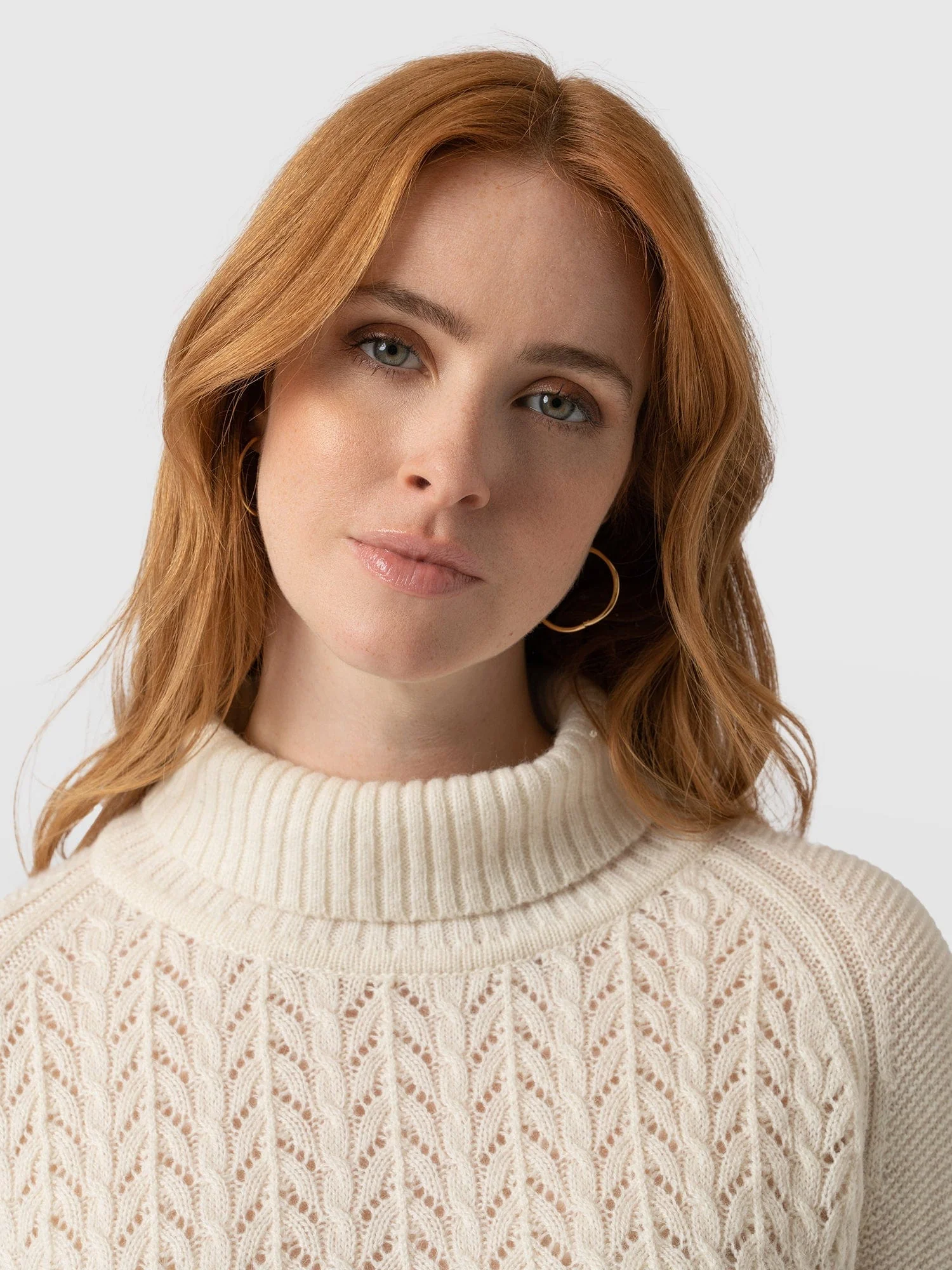 Glen Cable Knit Jumper - Cream - Image 4