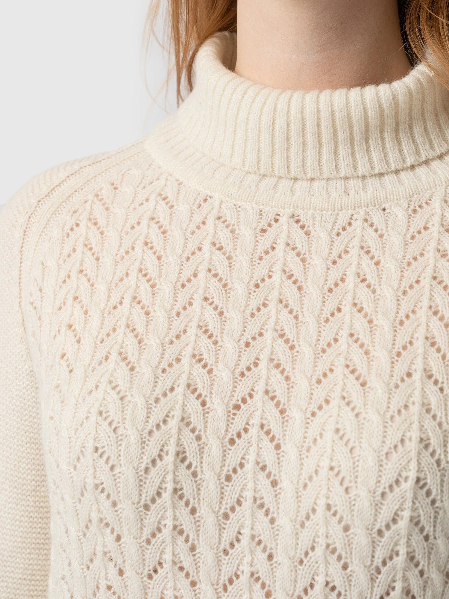 Glen Cable Knit Jumper - Cream - Image 5