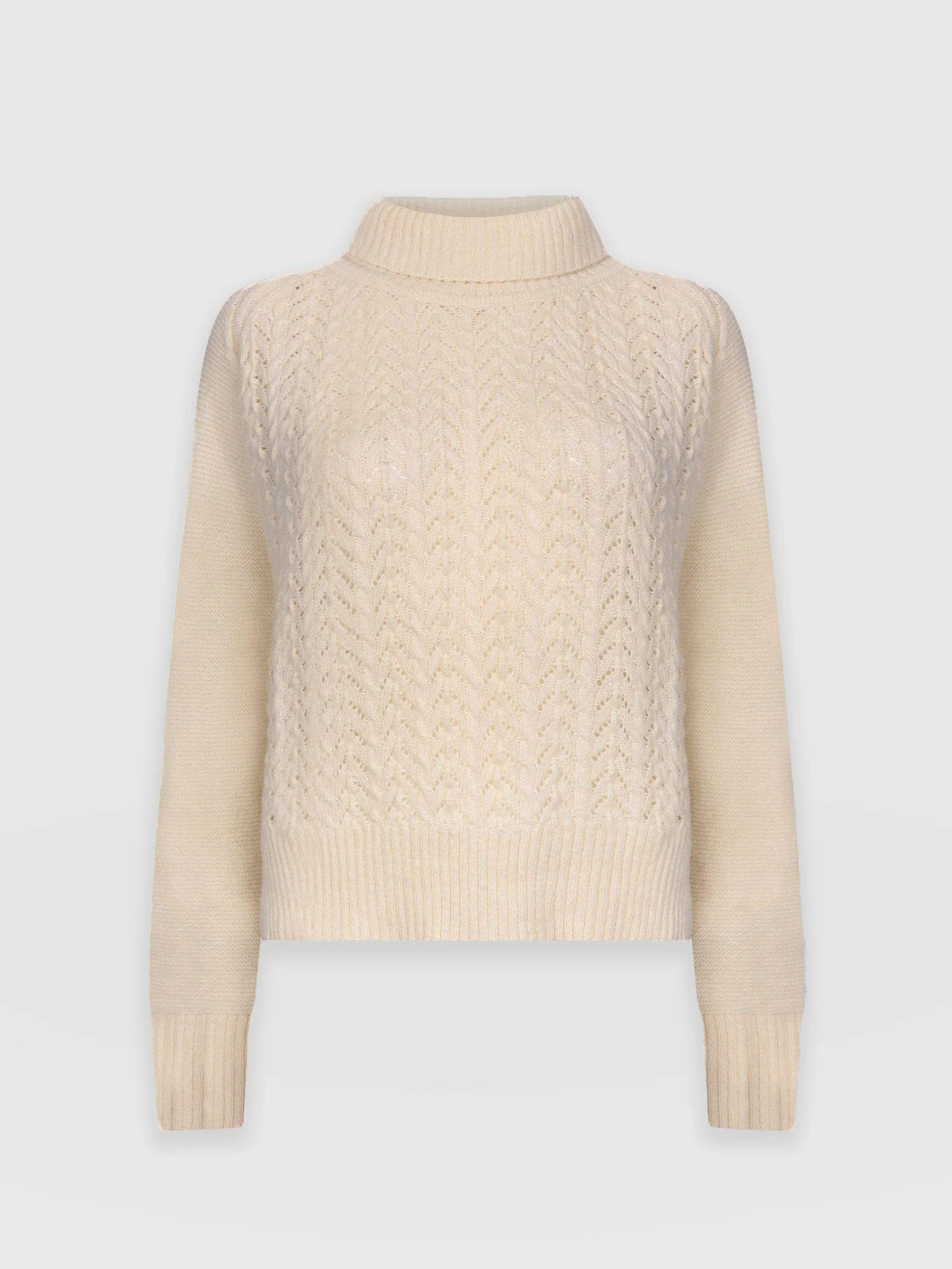 Glen Cable Knit Jumper - Cream - Image 7