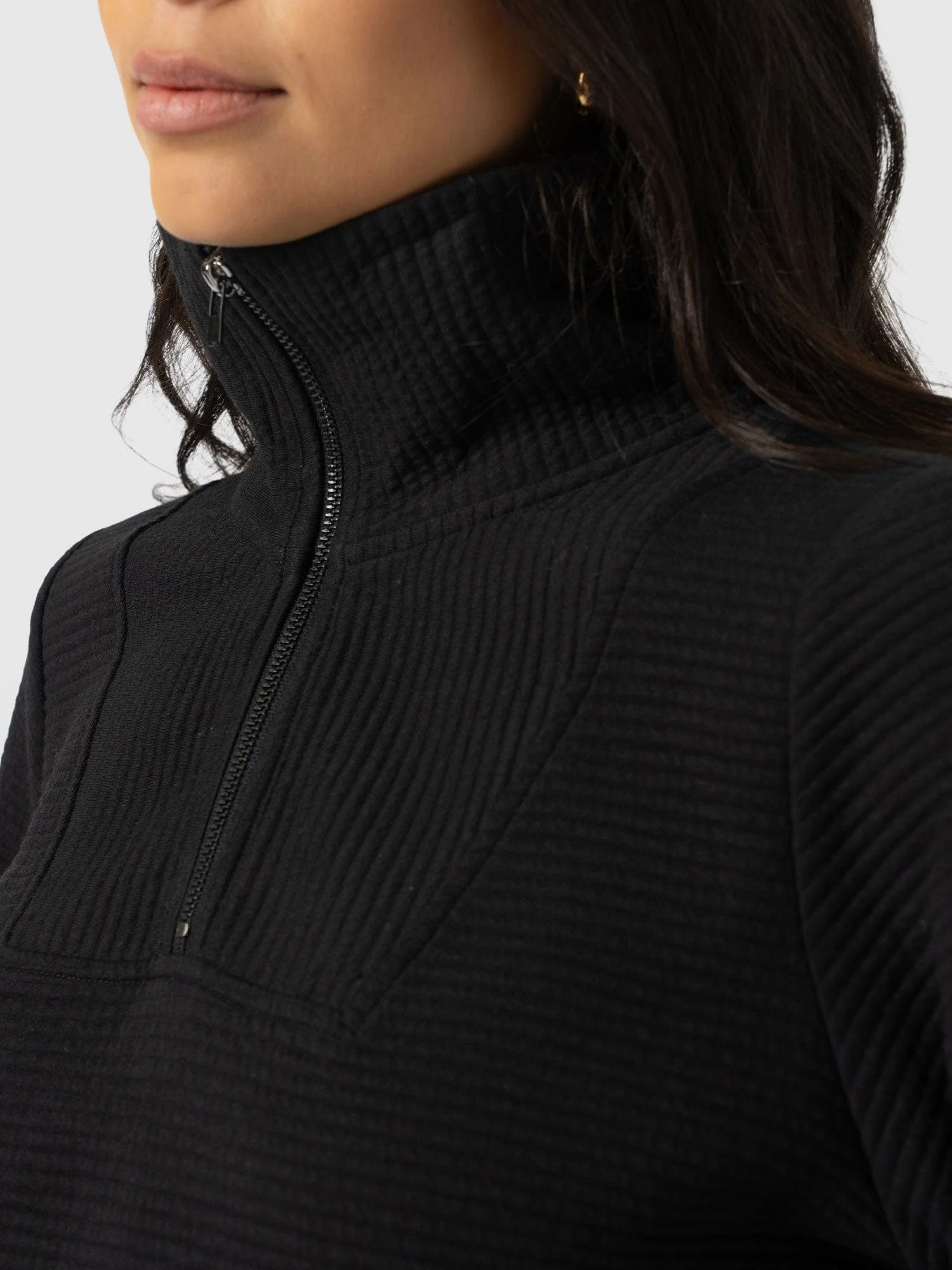 Halsey Quarter Zip - Black Ottoman - Image 4