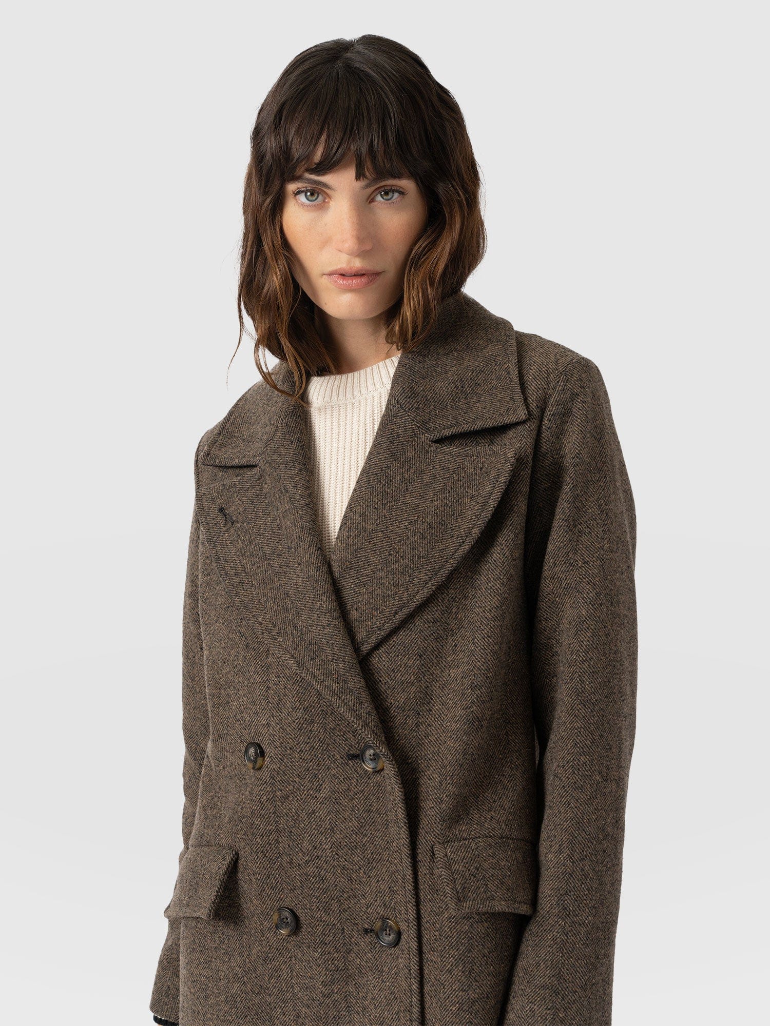 Hampton Coat - Brown Chevron - Image 3