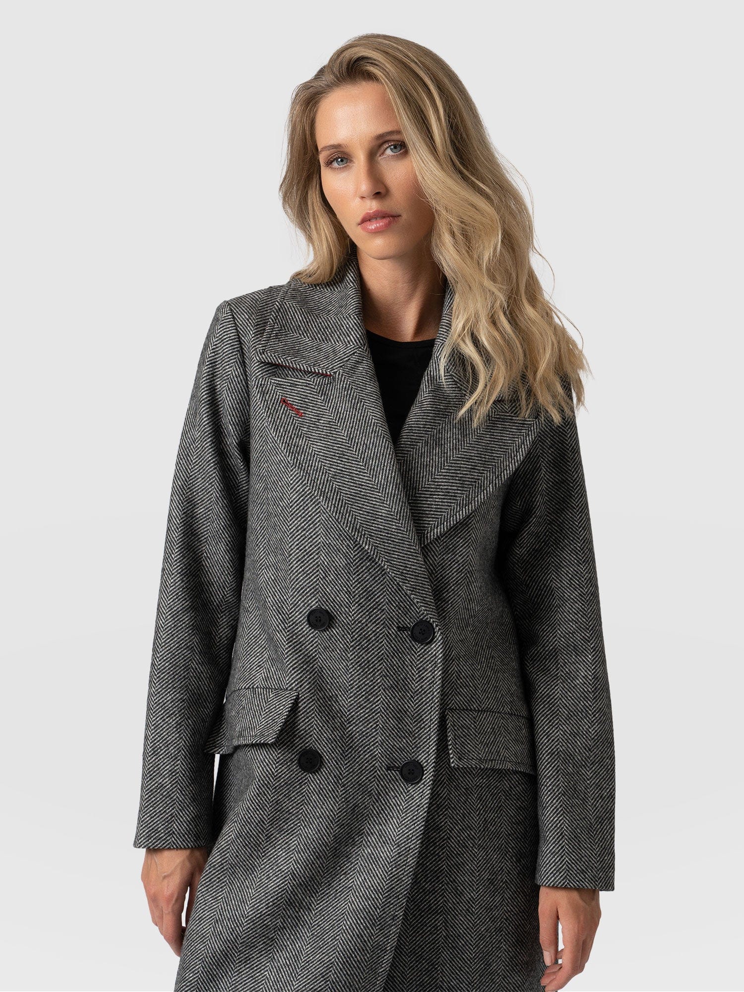 Hampton Coat - Monochrome Chevron - Image 3