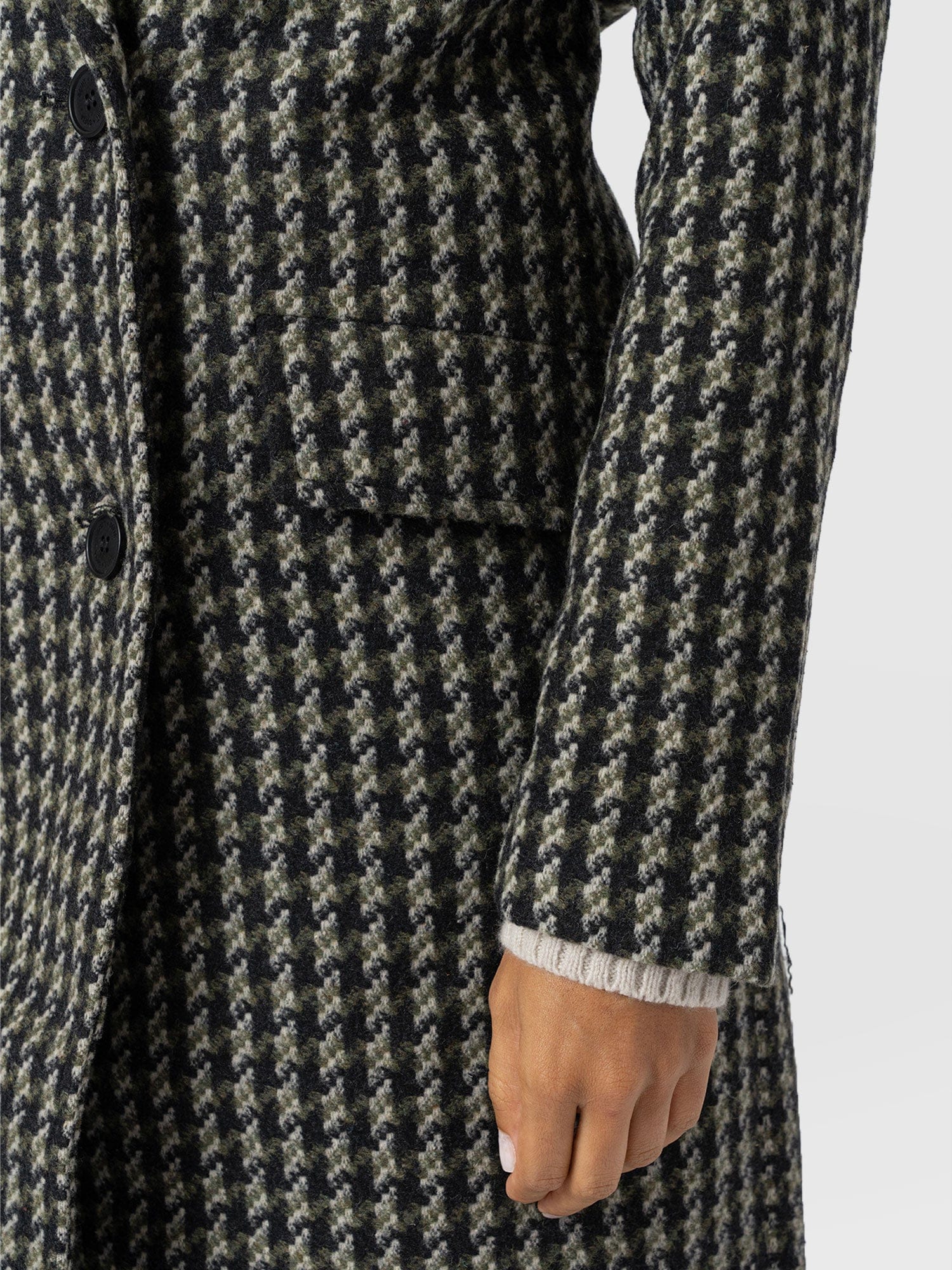 Hampton Coat - Olive Houndstooth - Image 4