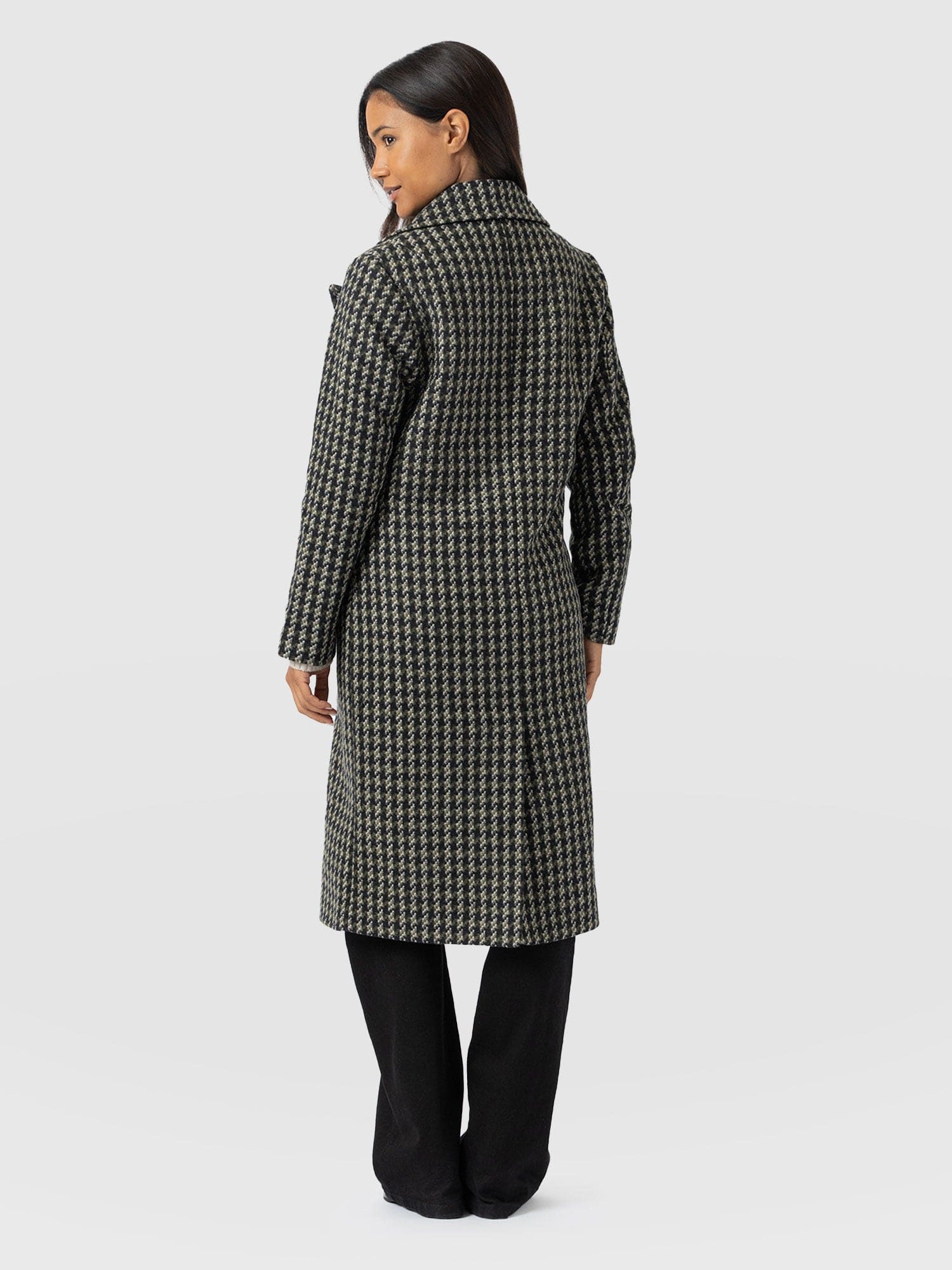 Hampton Coat - Olive Houndstooth - Image 6