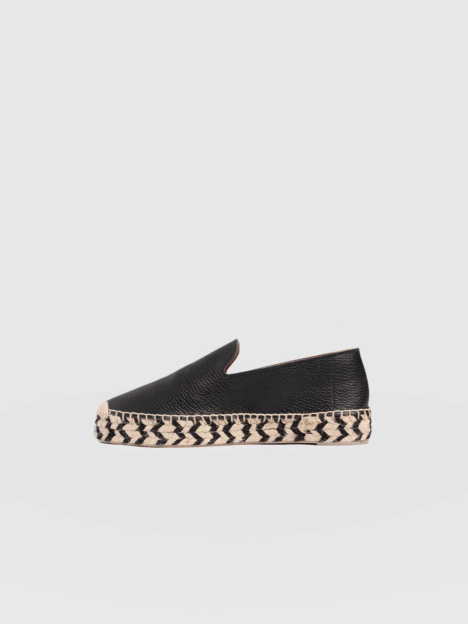 Hampton Espadrilles - Black Leather - Image 2