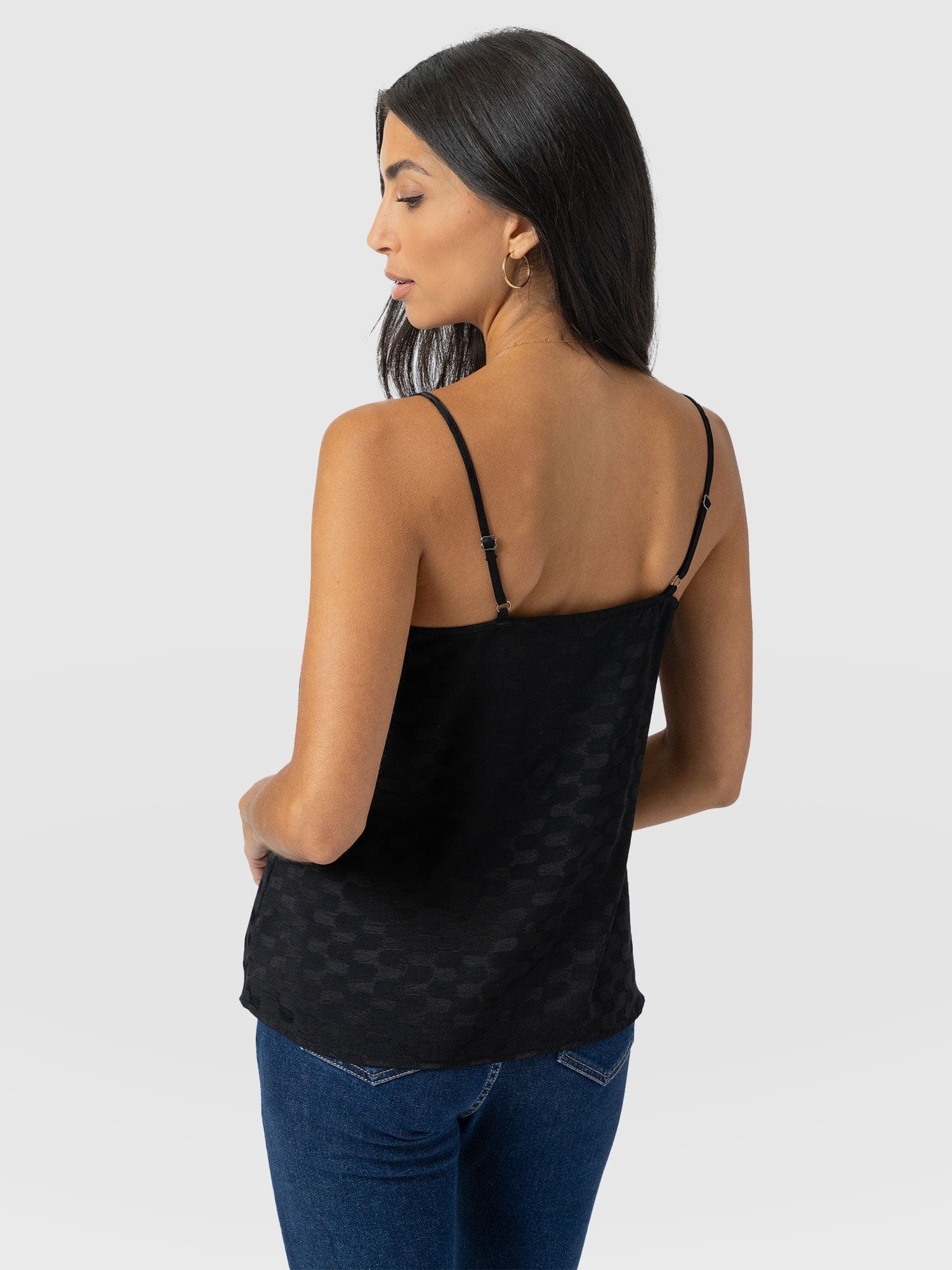 Harper Lace Cami - Black Jacquard - Image 6