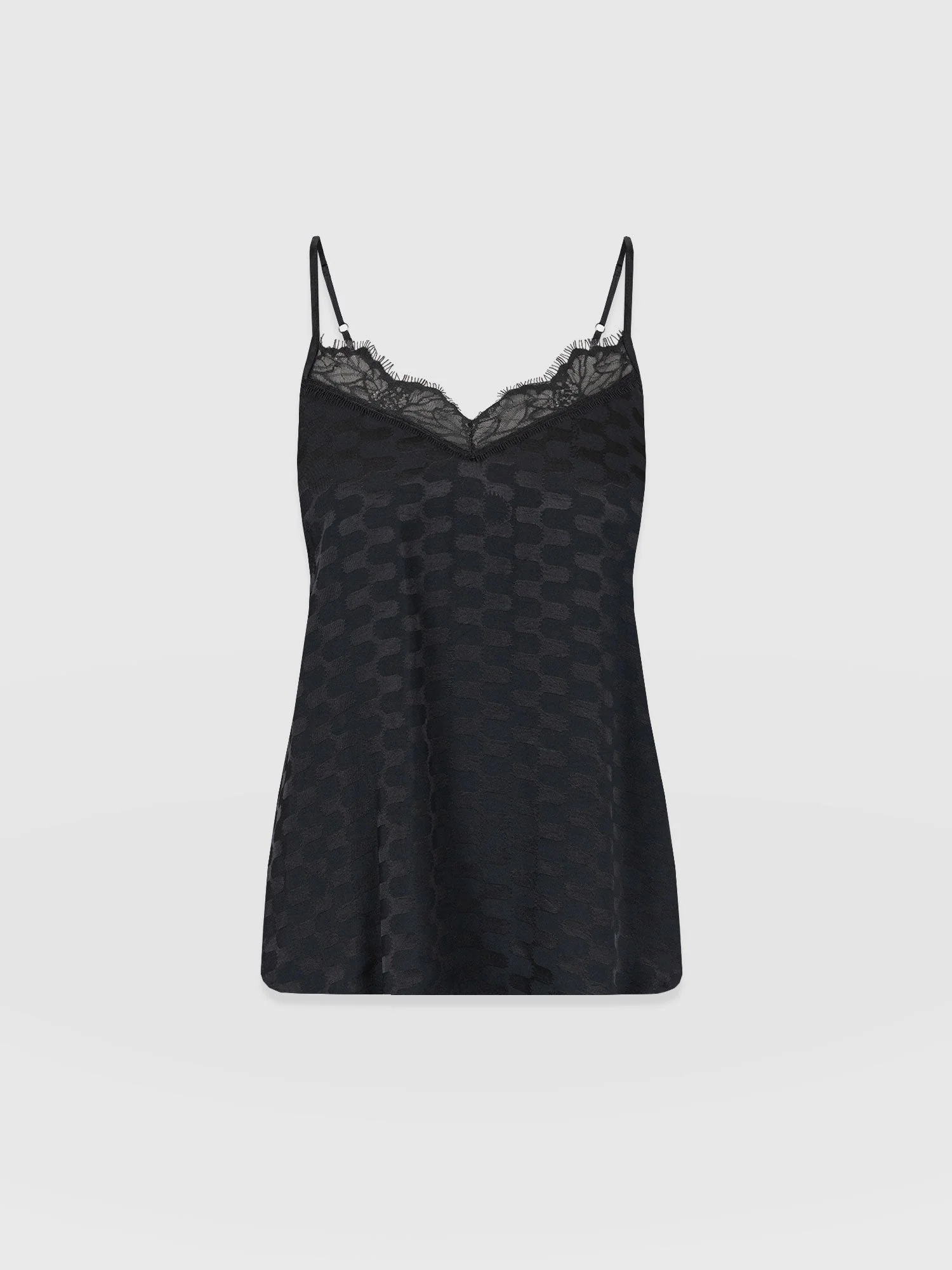 Harper Lace Cami - Black Jacquard - Image 7