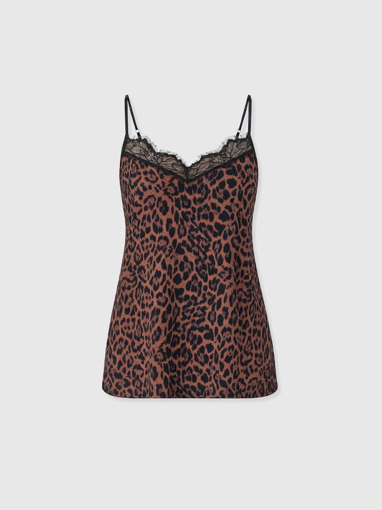 Harper Lace Cami - Brown Leopard - Image 7