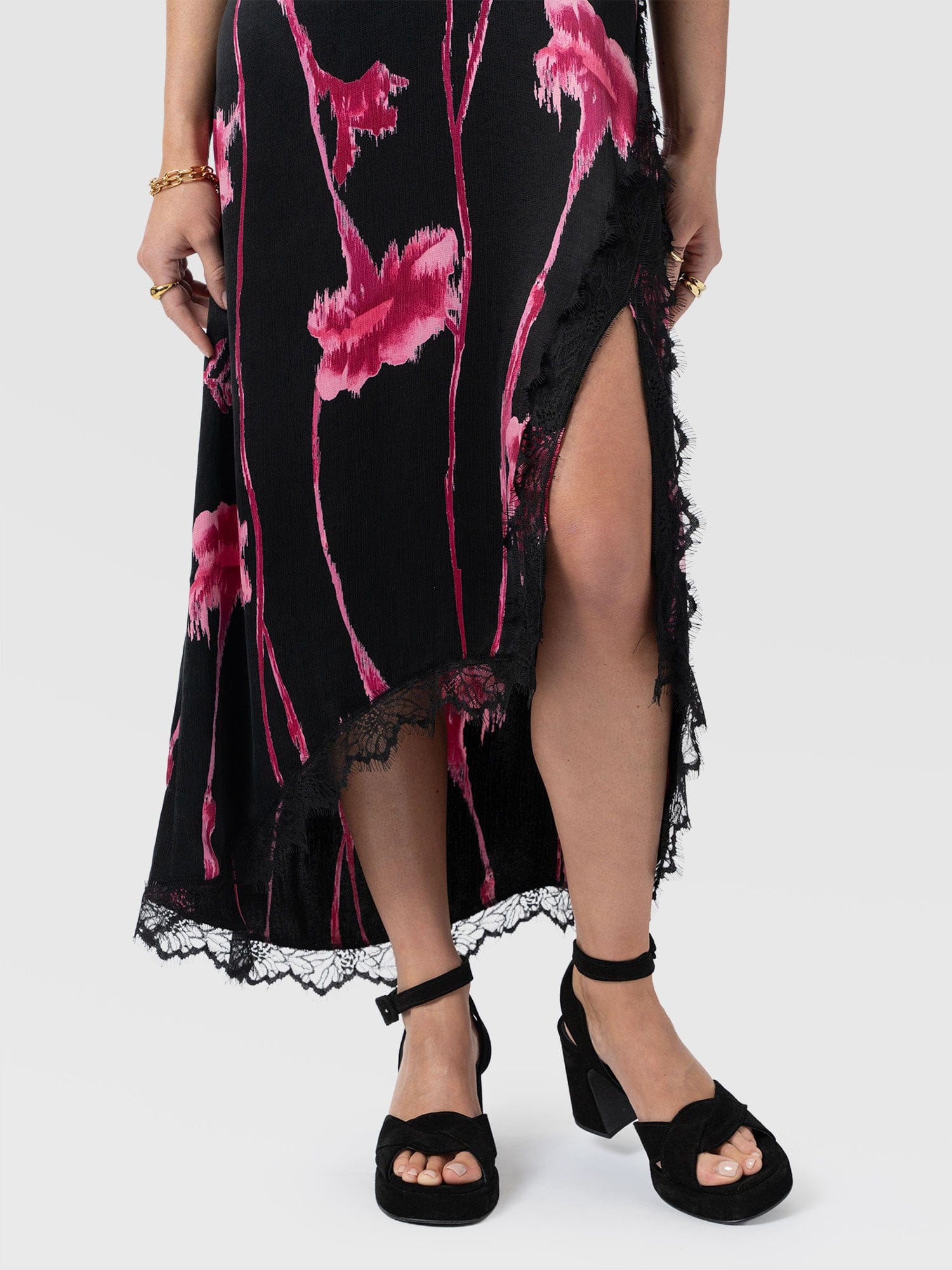 Harper Lace Cami Dress - Pink Stem Floral - Image 4