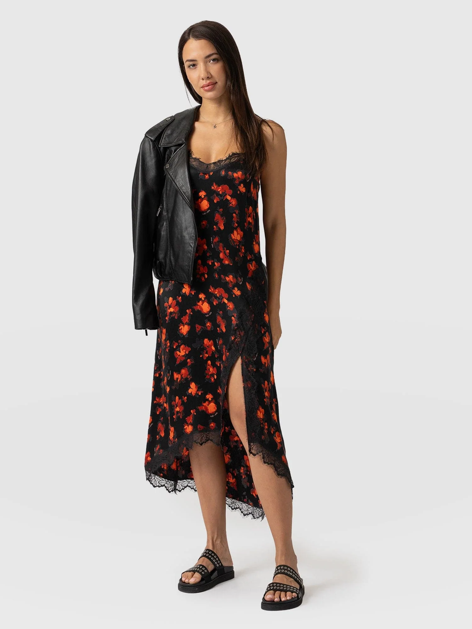 Harper Lace Cami Dress - Red Aurora - Image 3