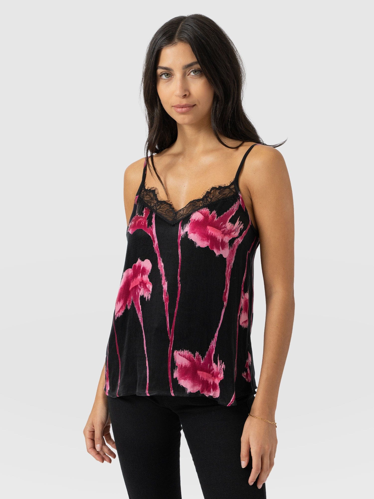 Harper Lace Cami - Pink Stem Floral - Image 5
